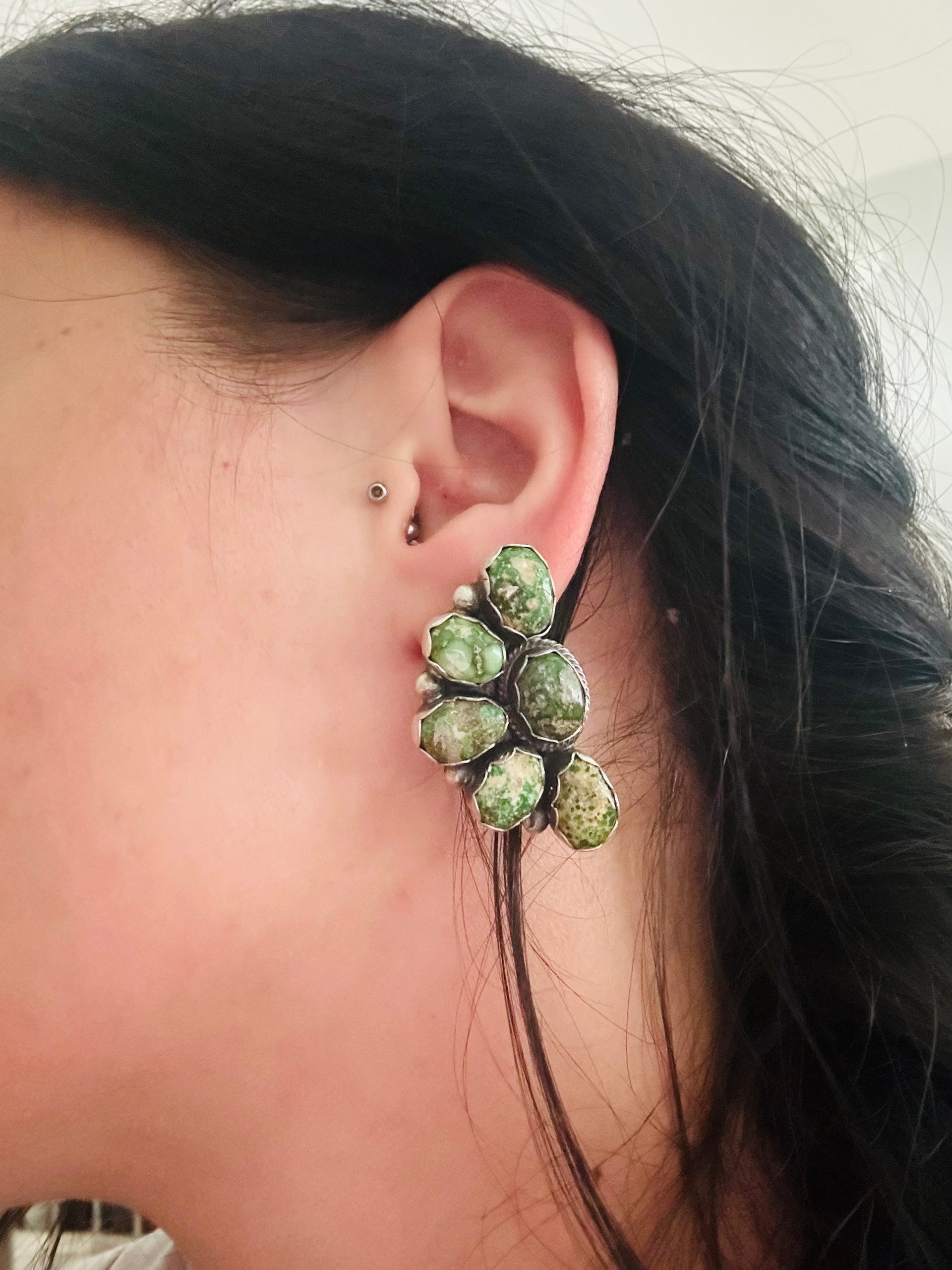 Lorenzo Juan Sonoran Gold Turquoise & Sterling Silver Post Dangle Earrings