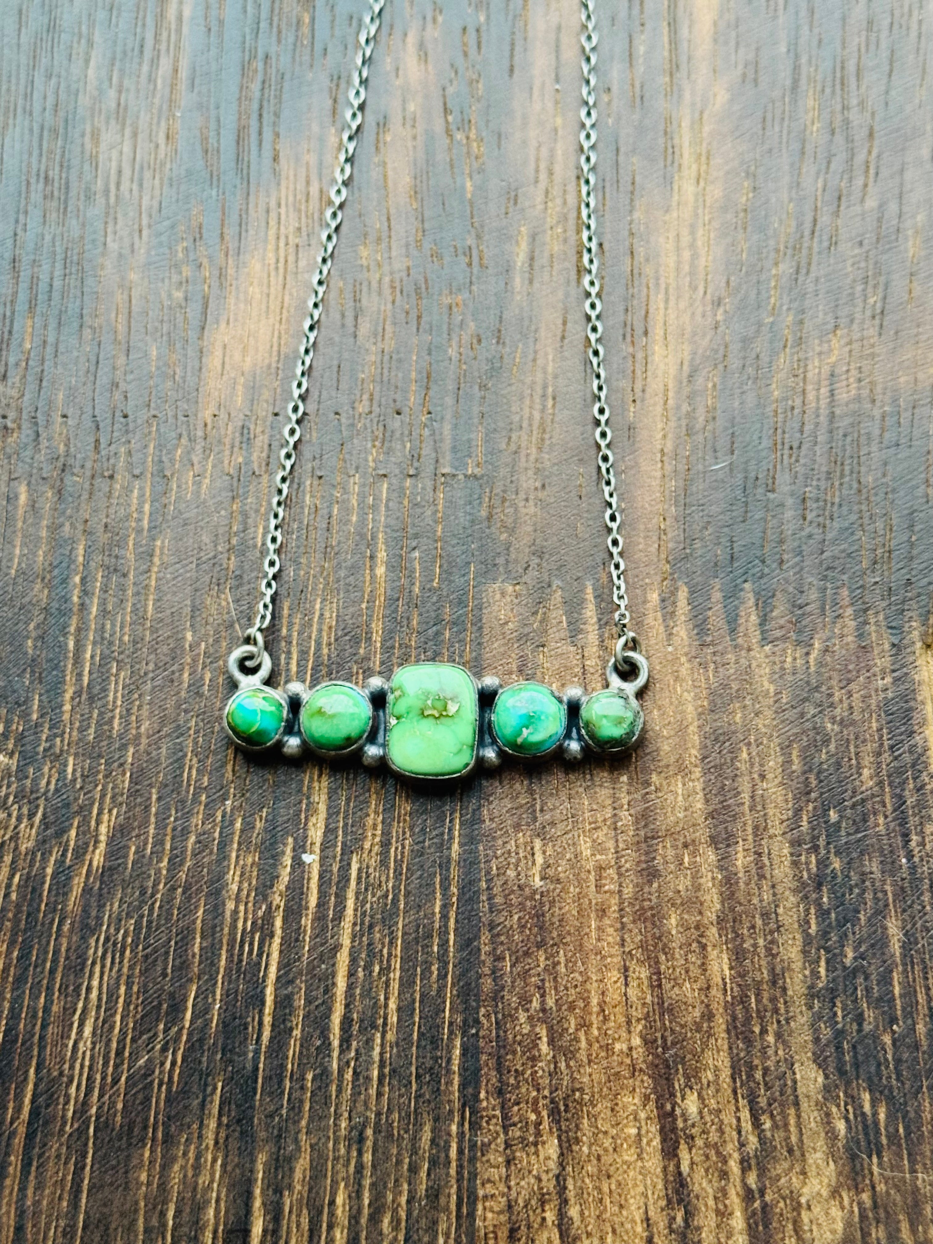 Southwest Handmade Sonoran Mountain Turquoise & Sterling Silver Necklace