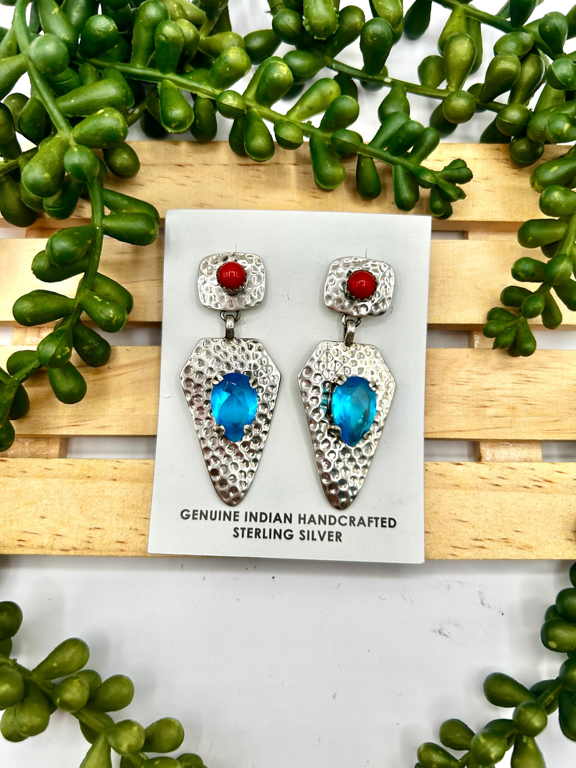 Robert Shakey Multi Stone & Sterling Silver Post Earrings