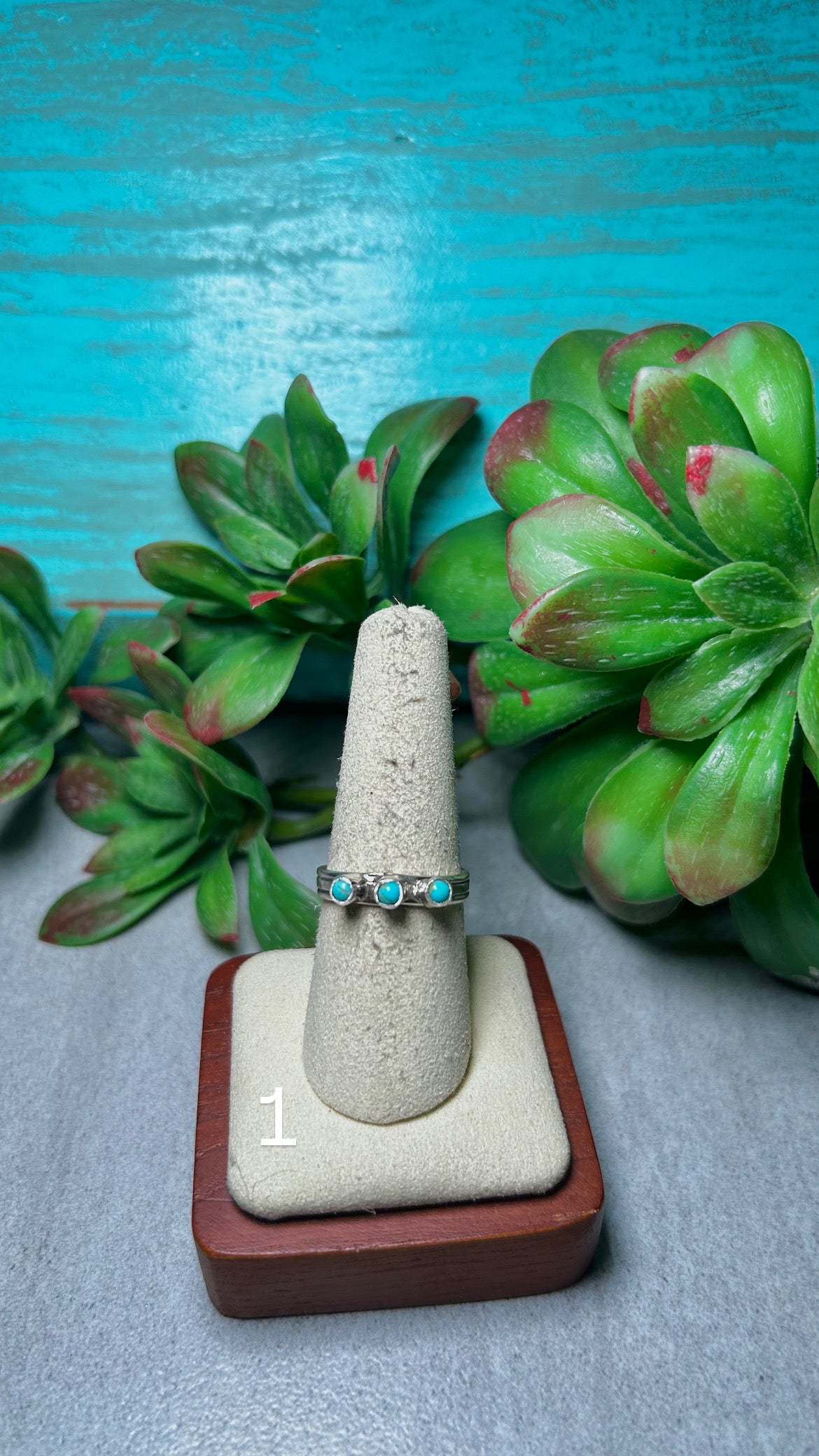 Arlene Lewis Kingman Turquoise & Sterling Silver Cluster Ring