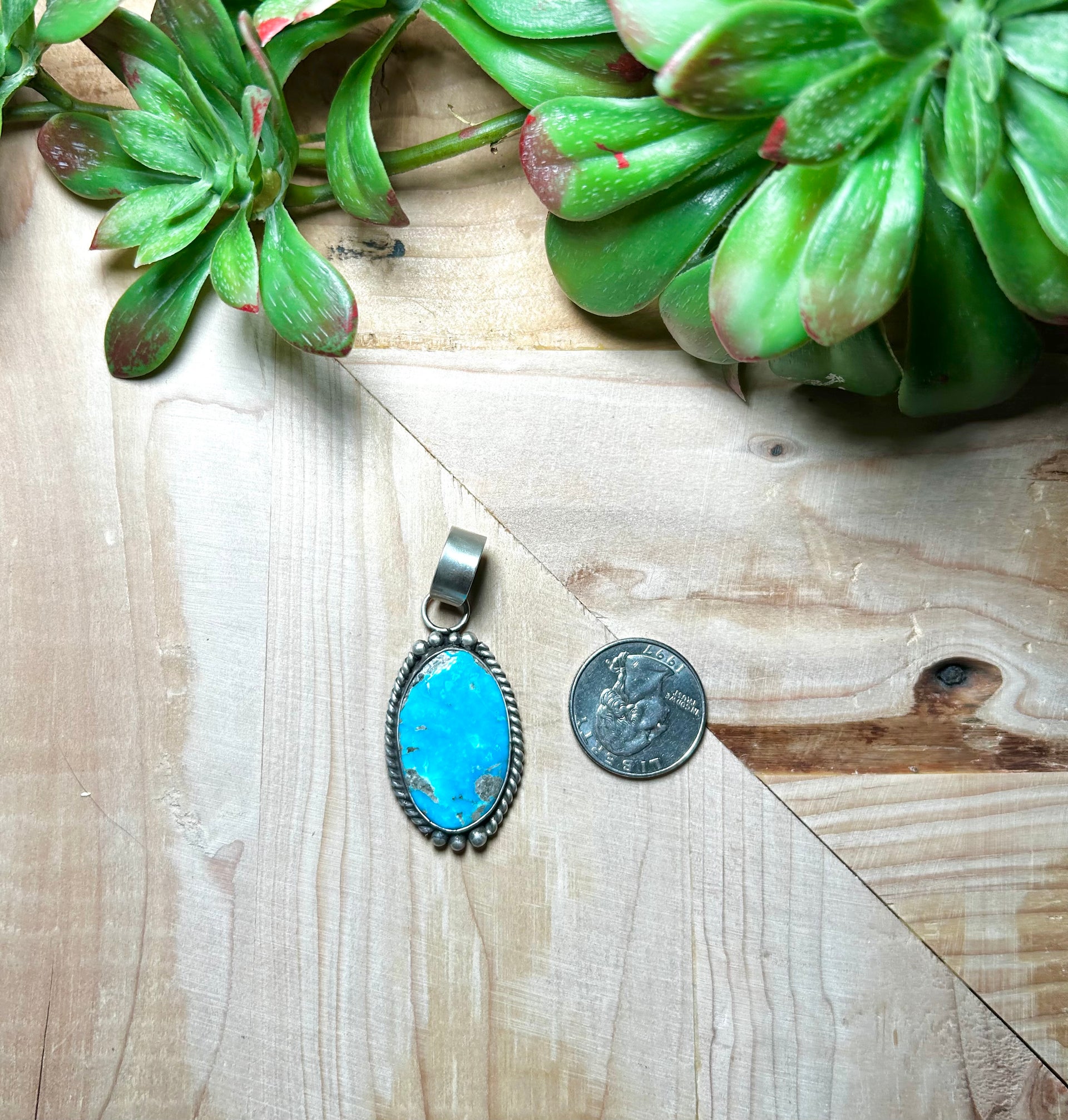 Zachariah David Blue Bird Turquoise & Sterling Silver Pendant