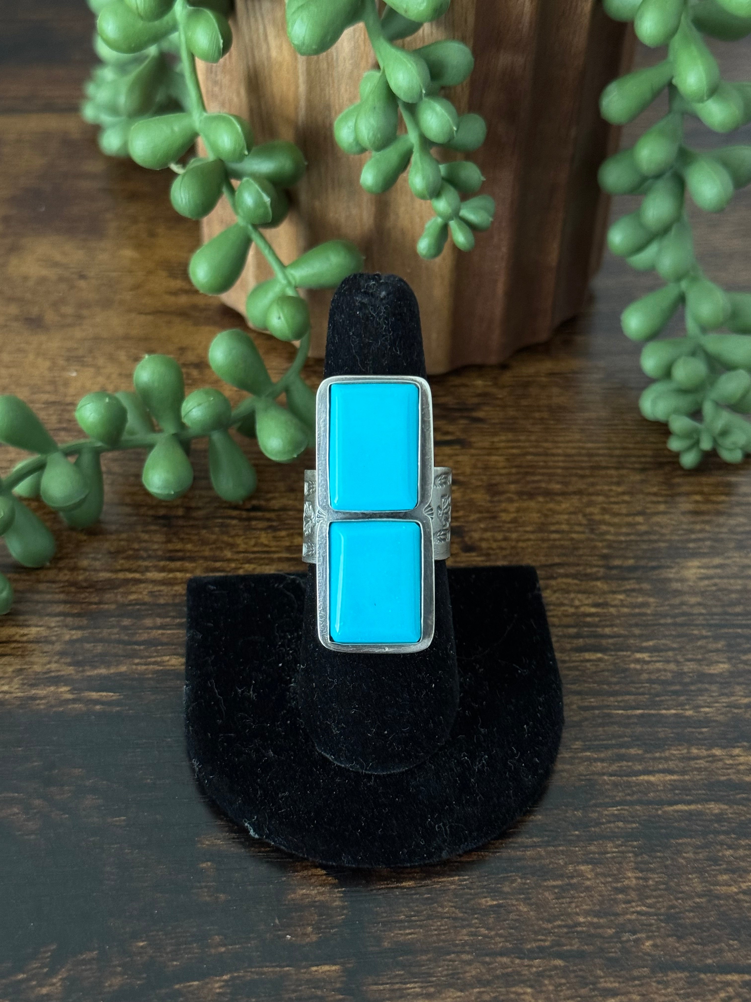 Ned Nez Kingman Turquoise & Sterling Silver Ring