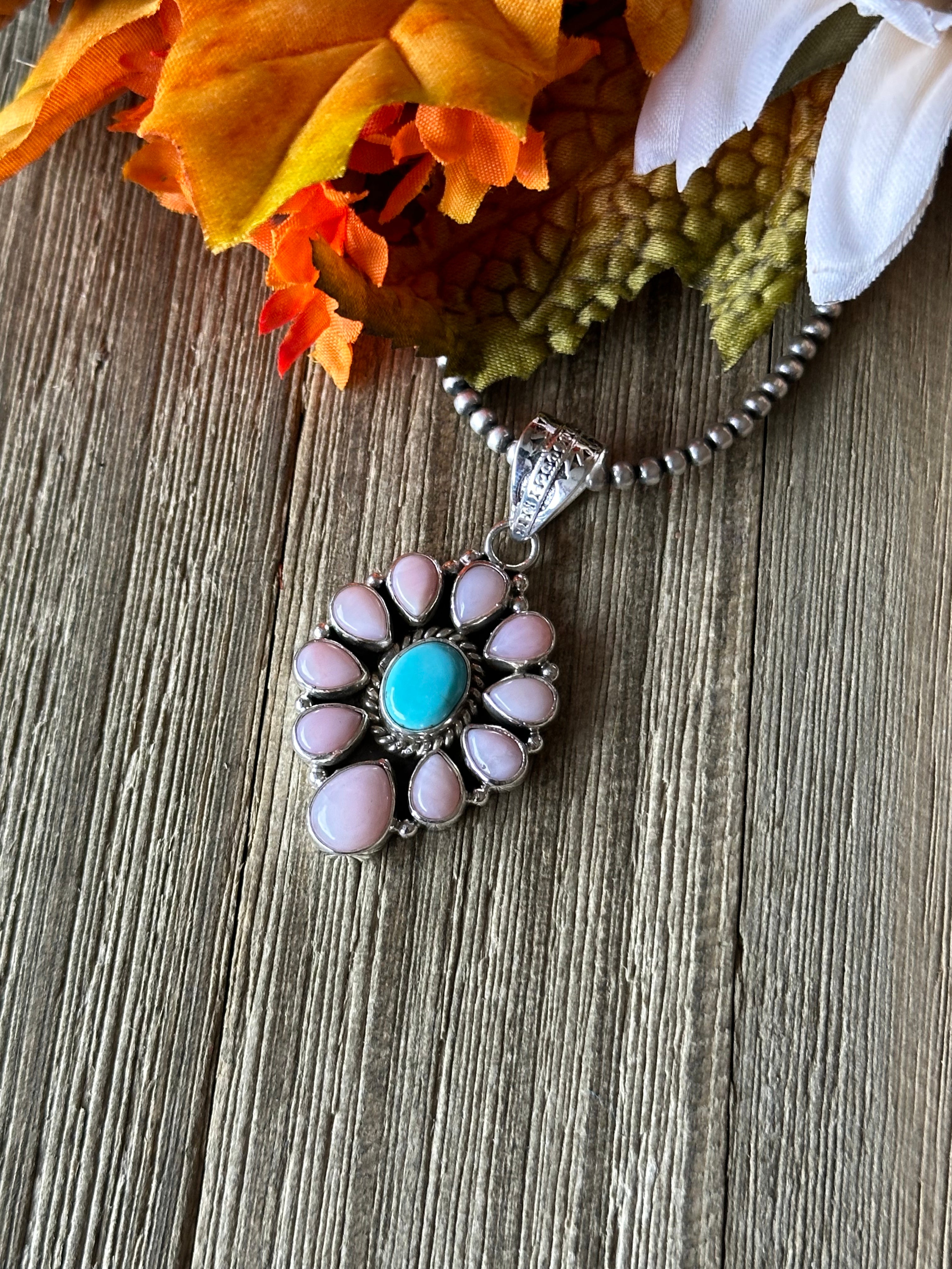 Southwest Handmade Multi Stone & Sterling Silver Pendant