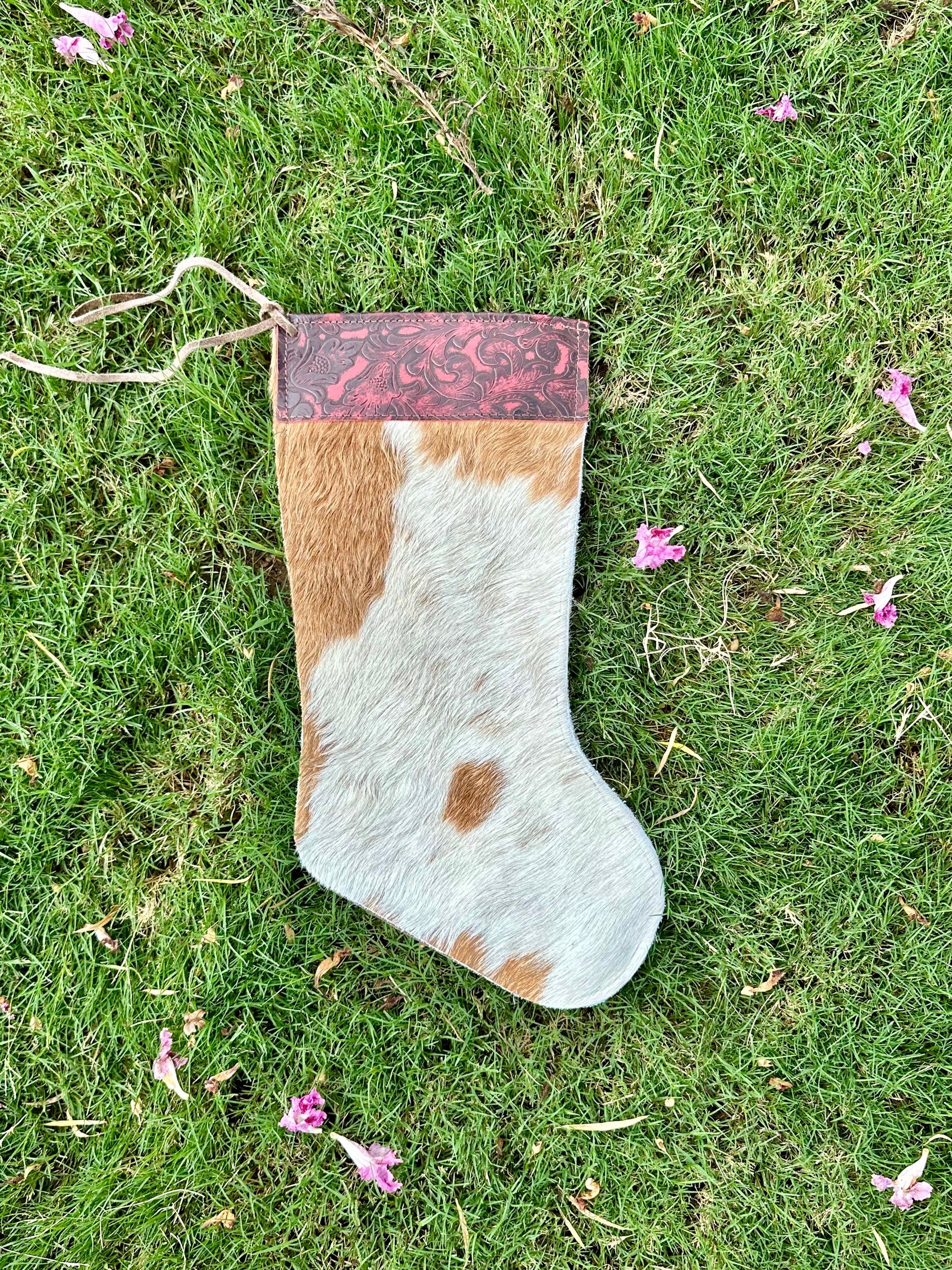 Genuine Tooled Leather Cowhide Stocking