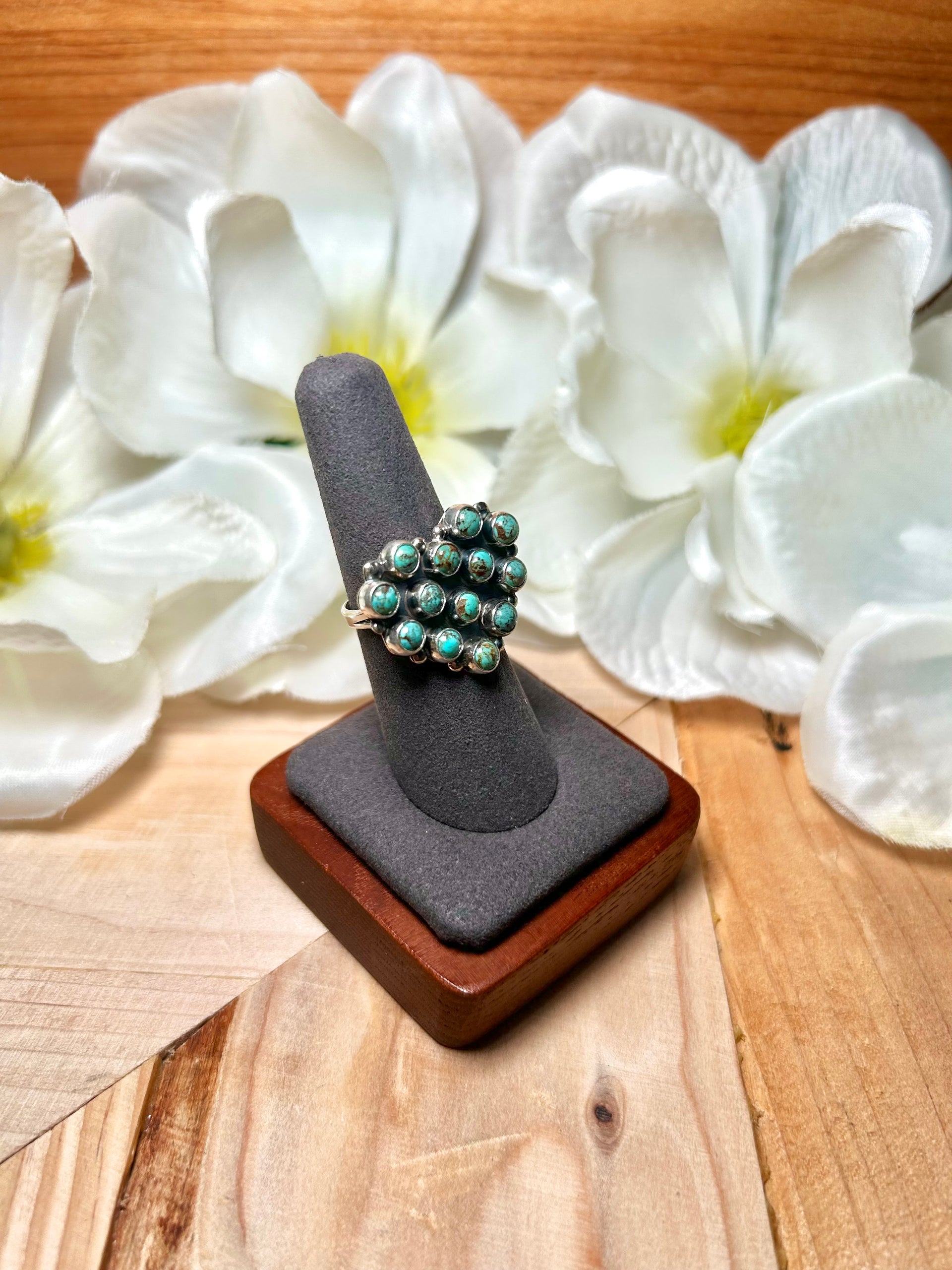 Navajo Made Red Skin Turquoise & Sterling Silver Ring Size 8