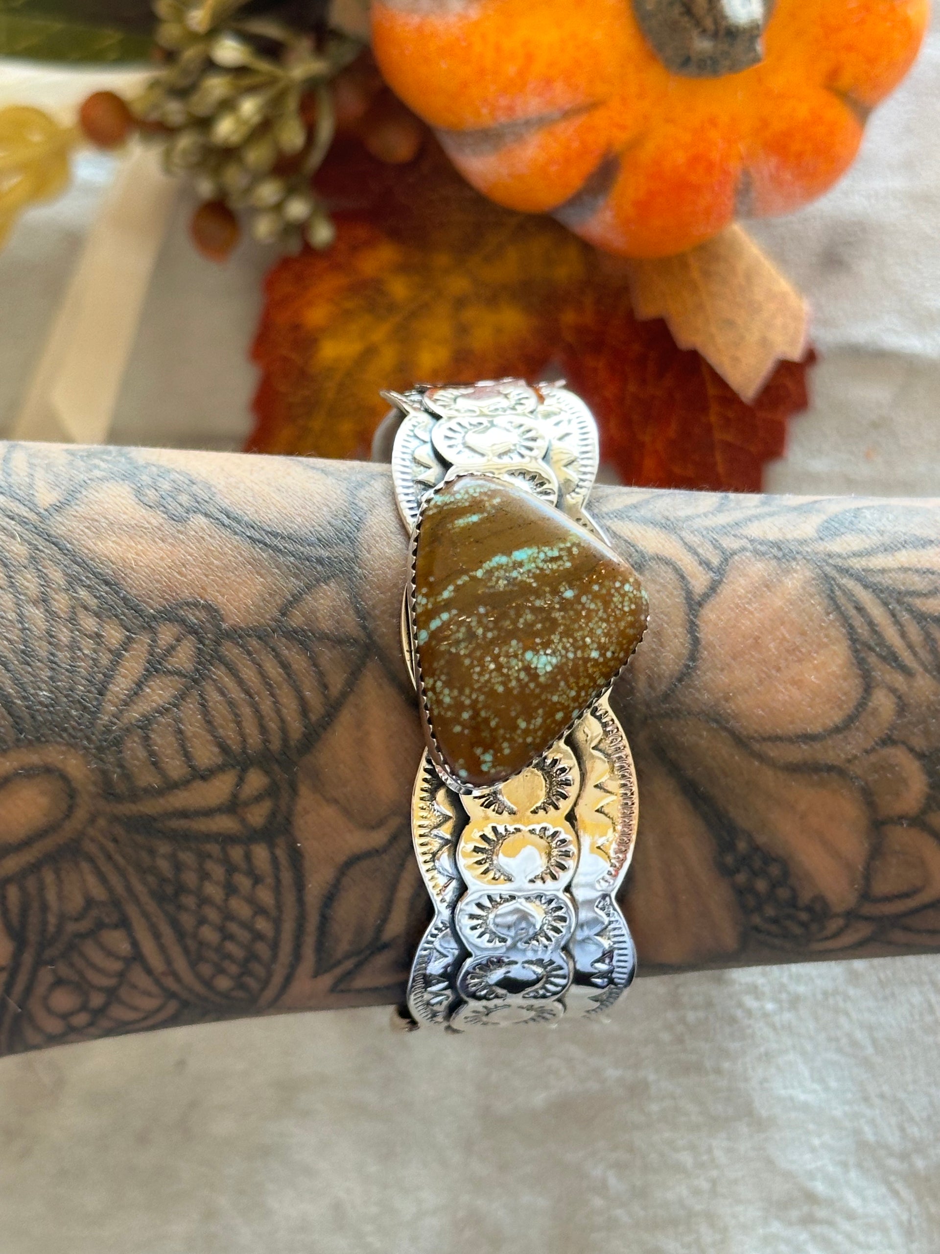 Southwest Made #8 Turquoise & Sterling Silver Cuff Bracelet