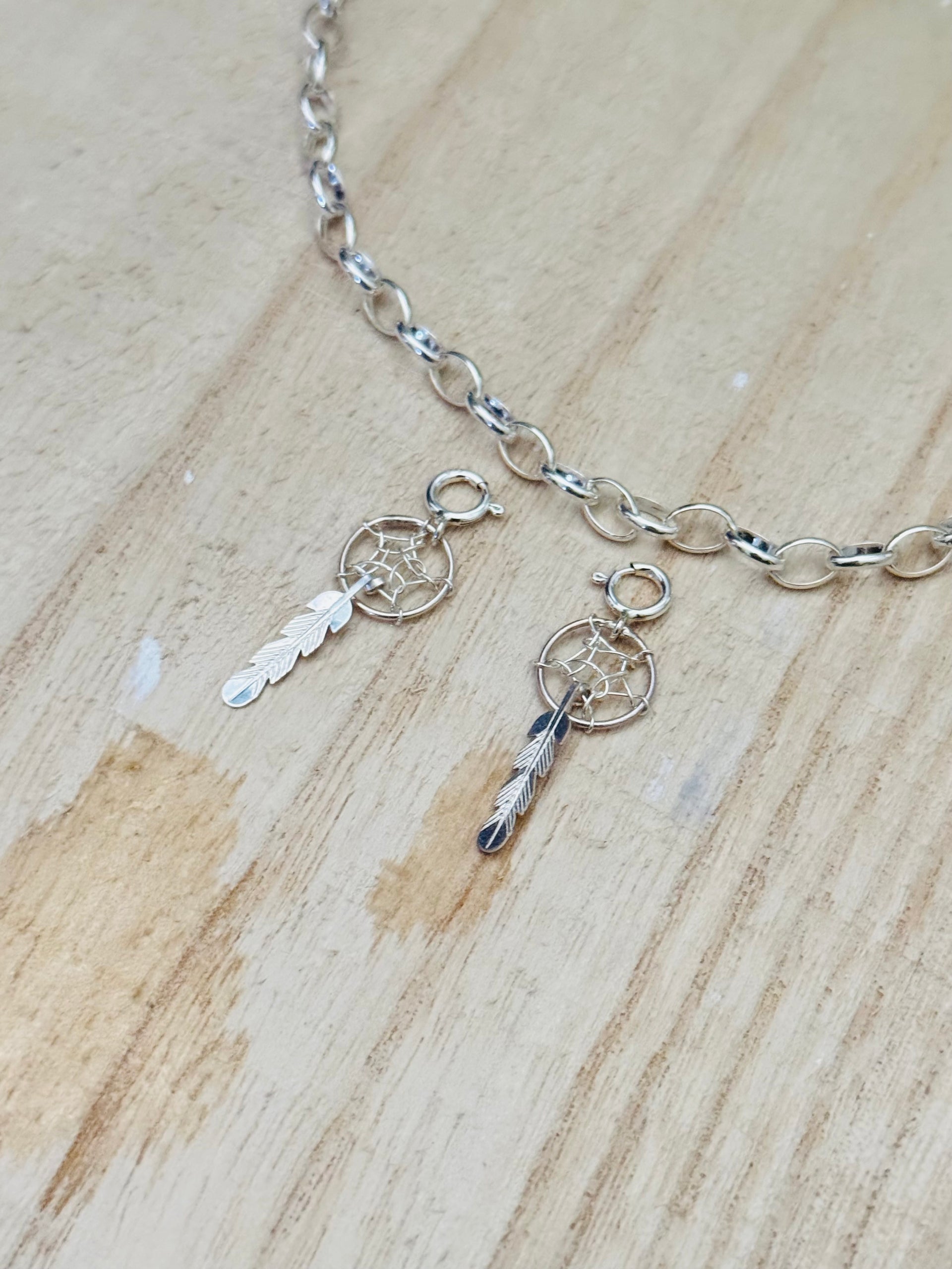 Navajo Made Sterling Silver Dream Catcher Cast Charms