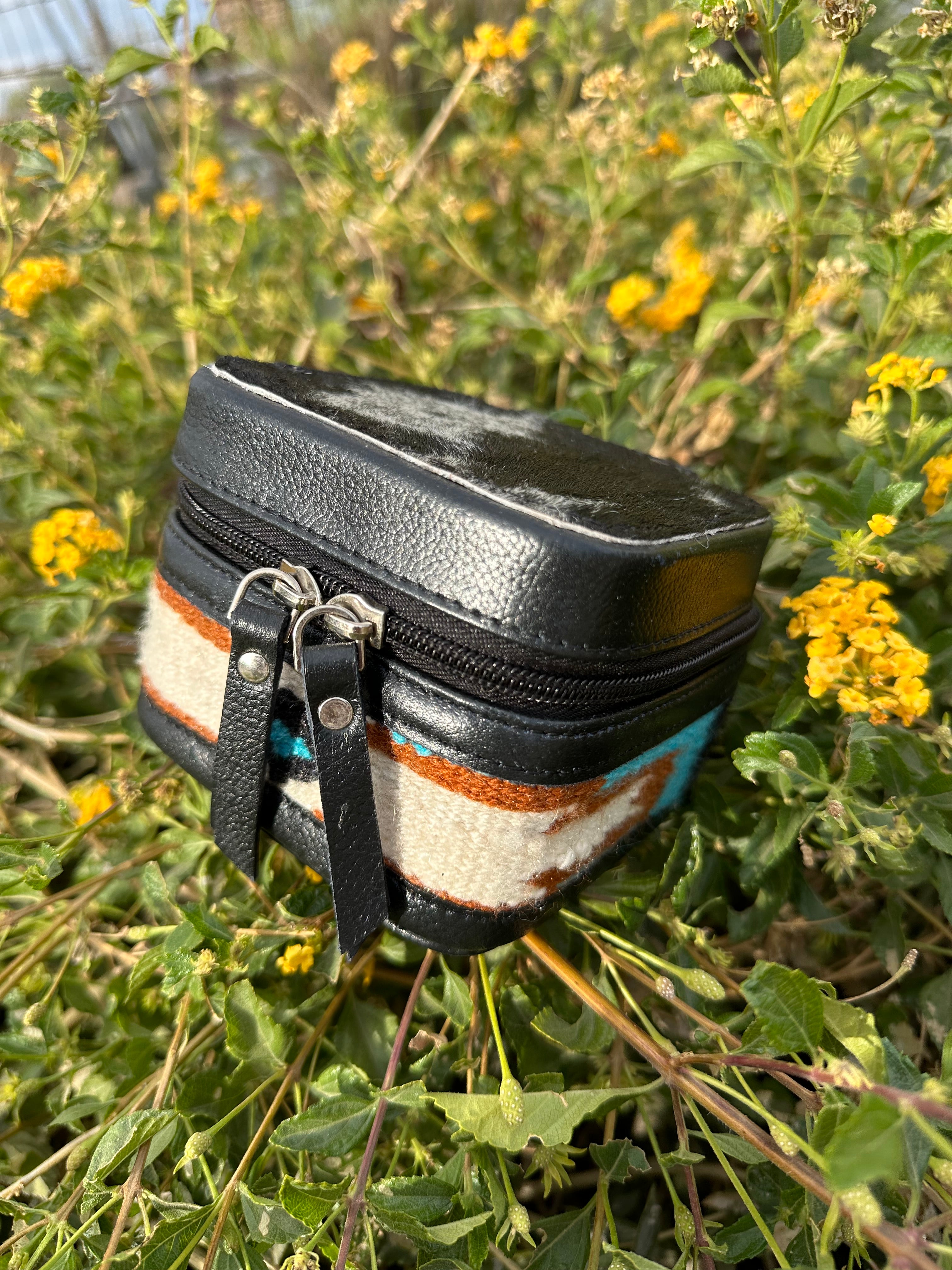 Genuine Leather Cowhide & Saddle Bag Jewelry Box