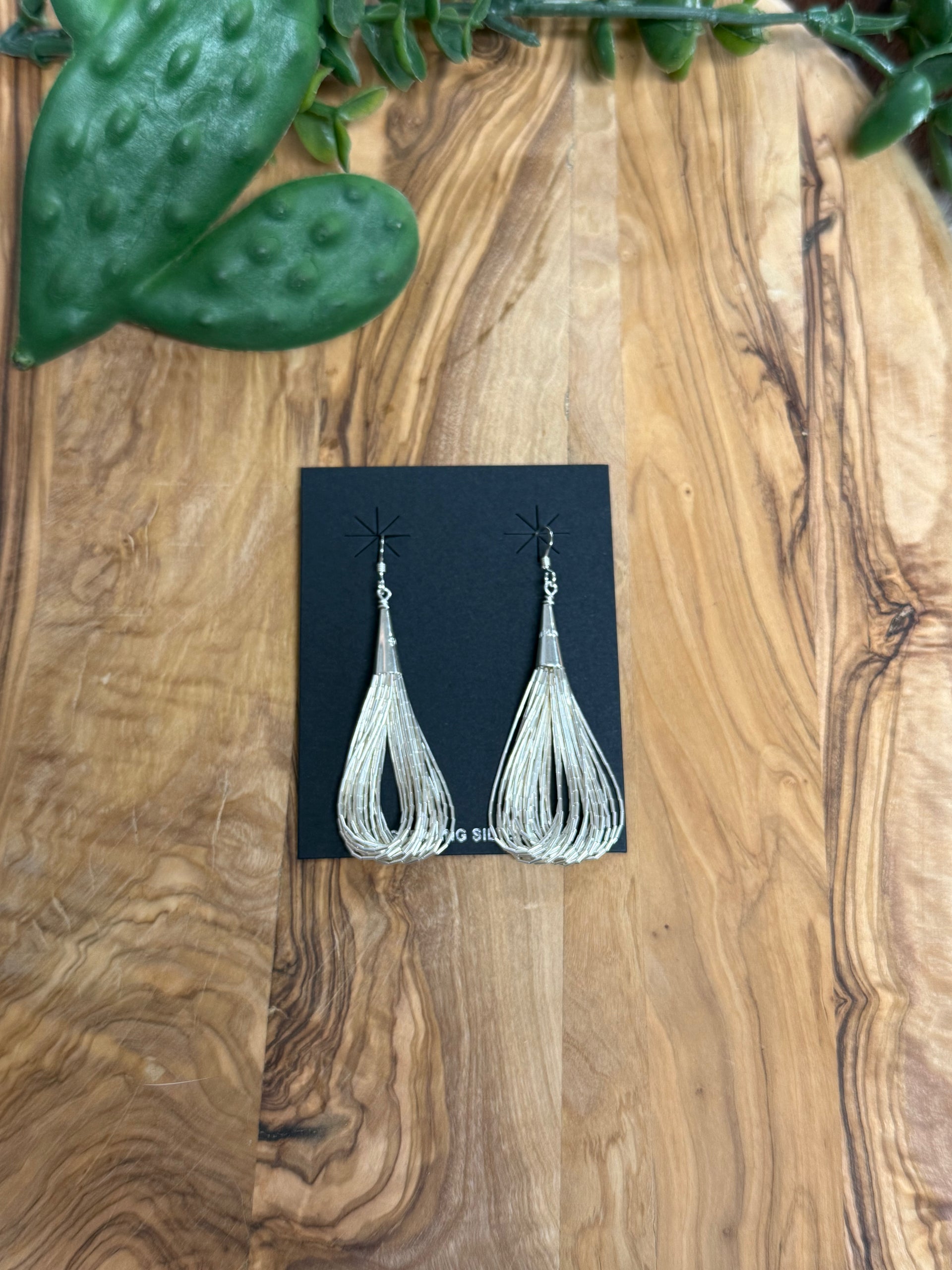 Southwest Handmade Liquid Silver Dangle Earrings