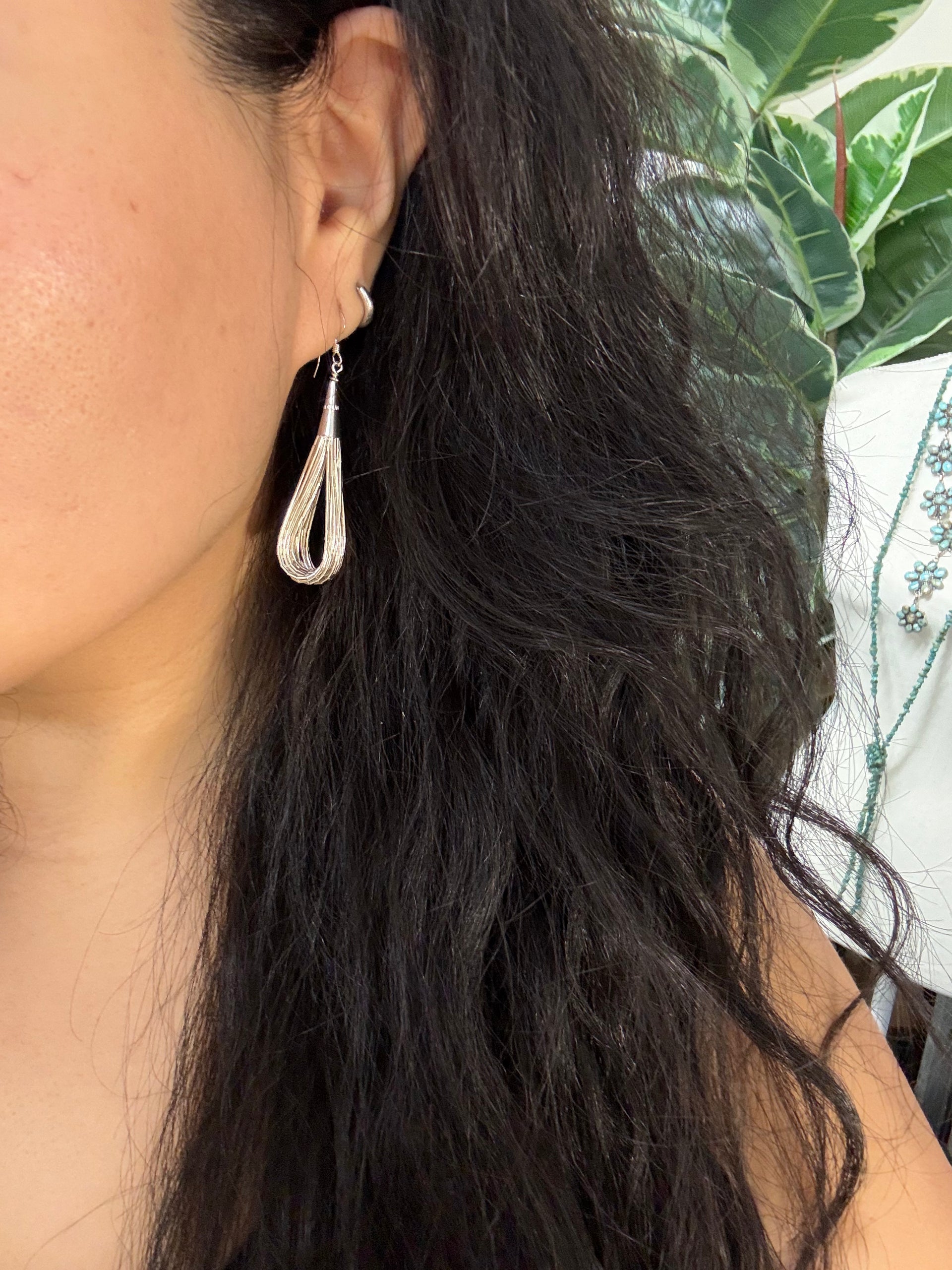 Southwest Handmade Liquid Silver Dangle Earrings