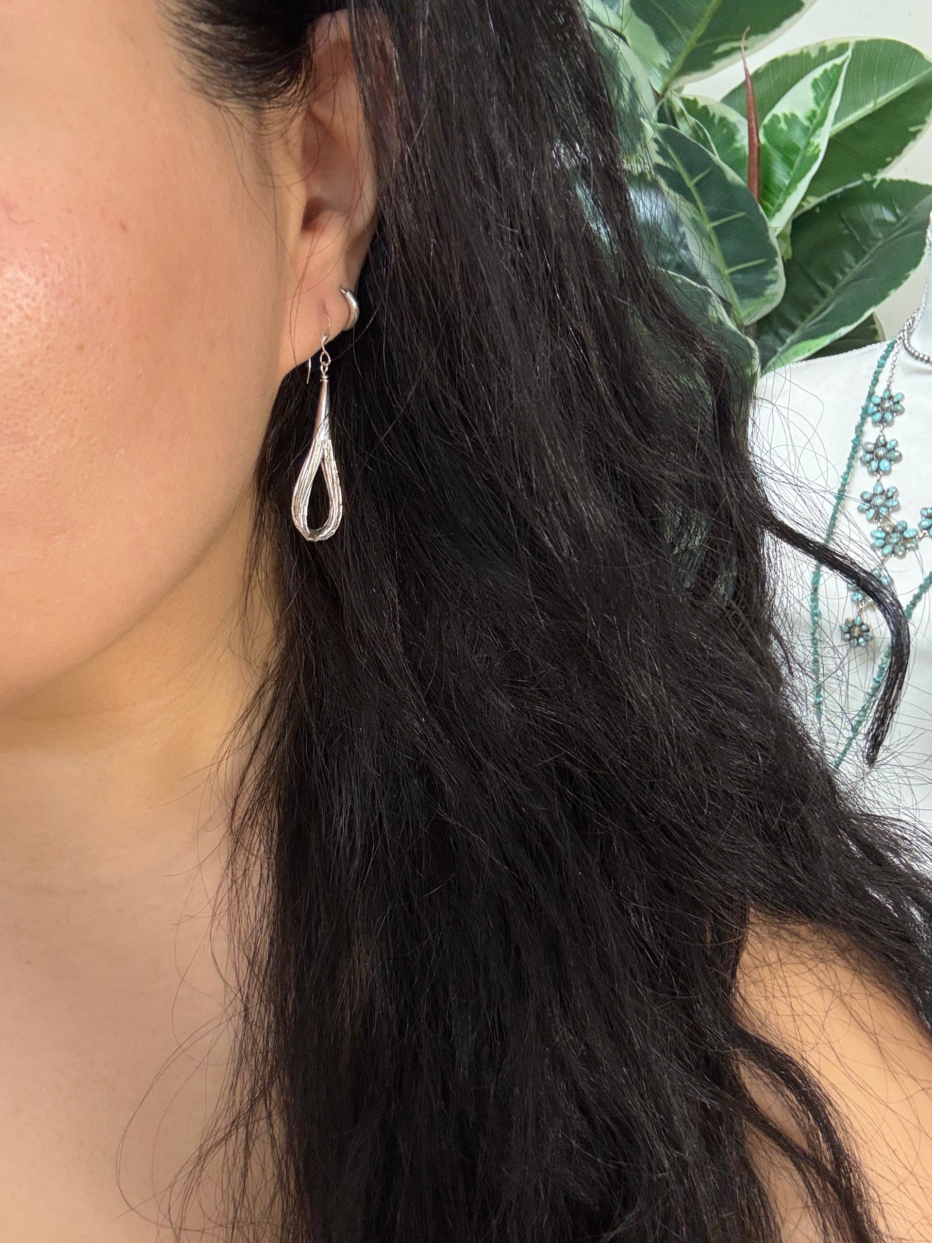 Southwest Handmade Liquid Silver Dangle Earrings