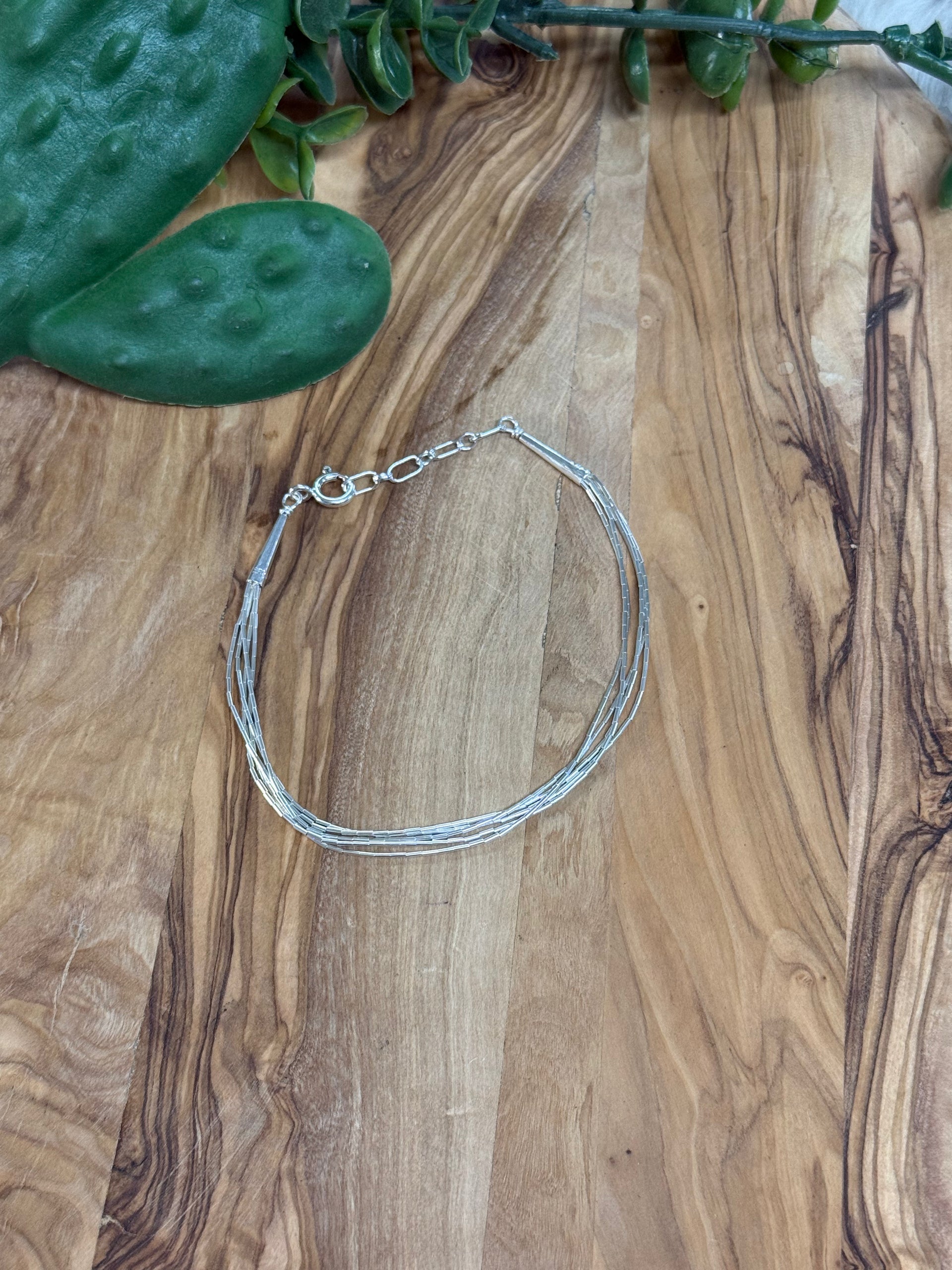 Southwest Handmade Liquid Silver 5 Strand Bracelet