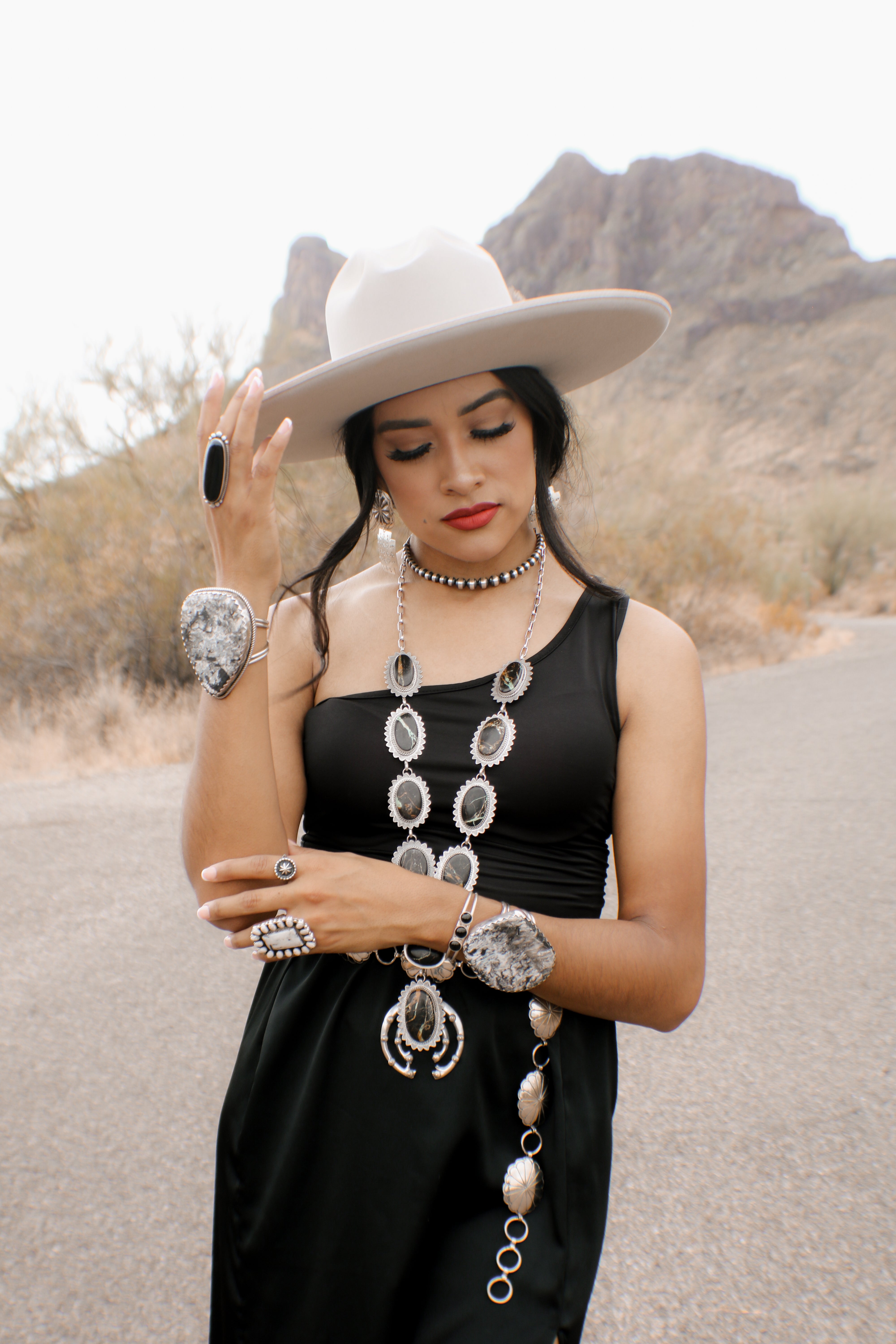 Kevin Begay Black Jack Turquoise & Sterling Silver Naja Necklace