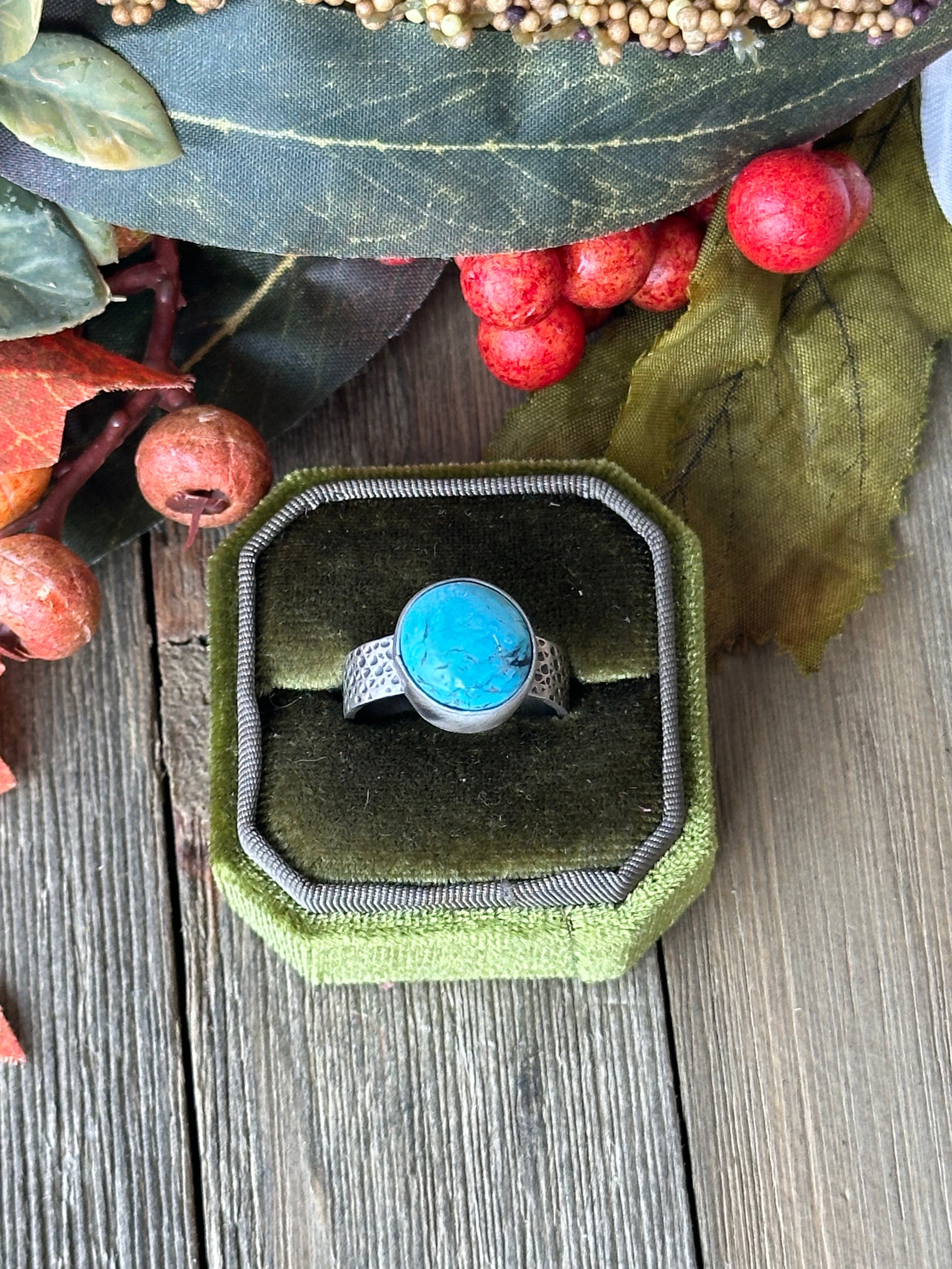 Scott Skeets Kingman Turquoise &  Sterling Silver Ring Size 10