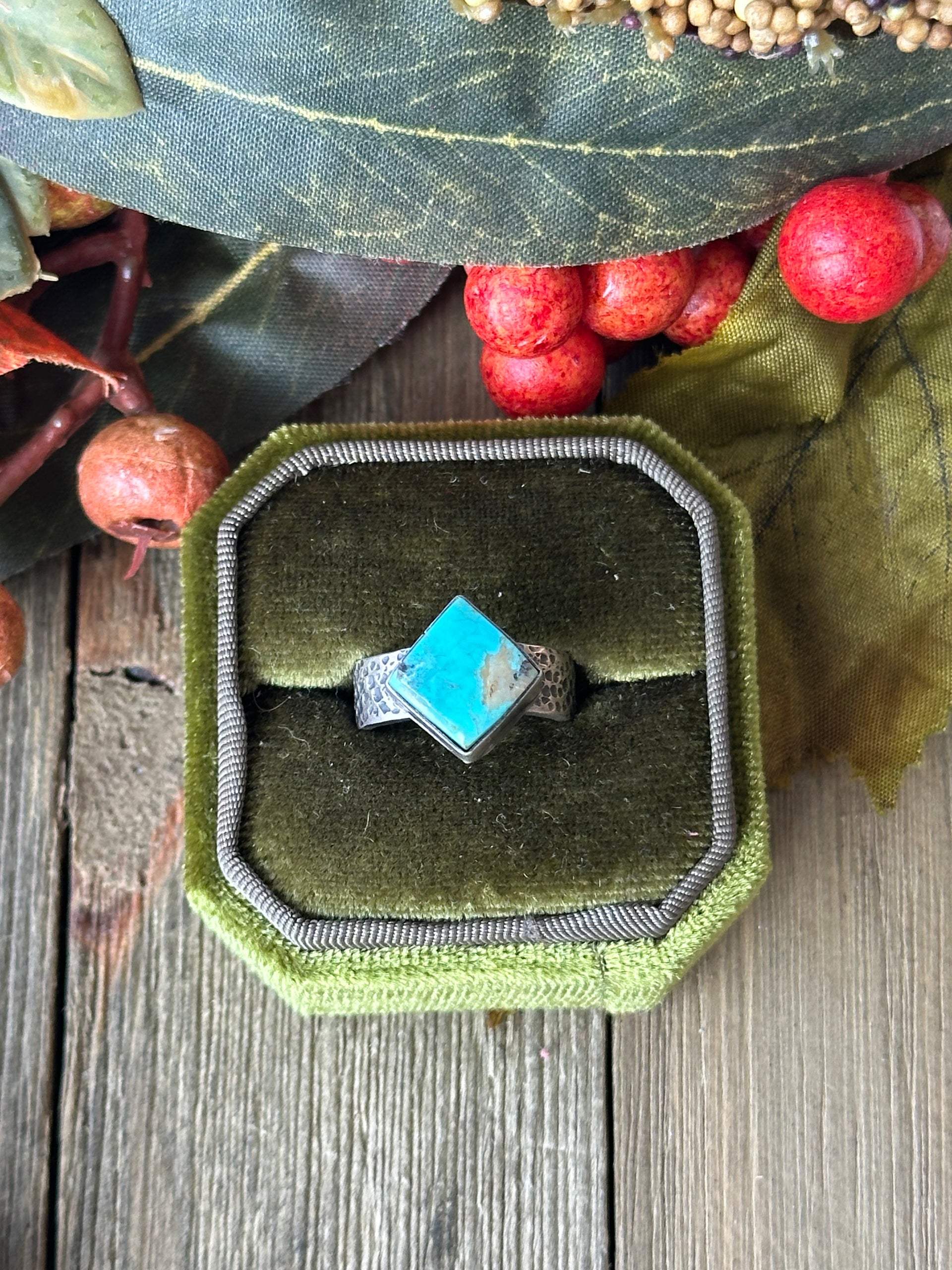 Scott Skeets Royston Turquoise &  Sterling Silver Ring Size 6