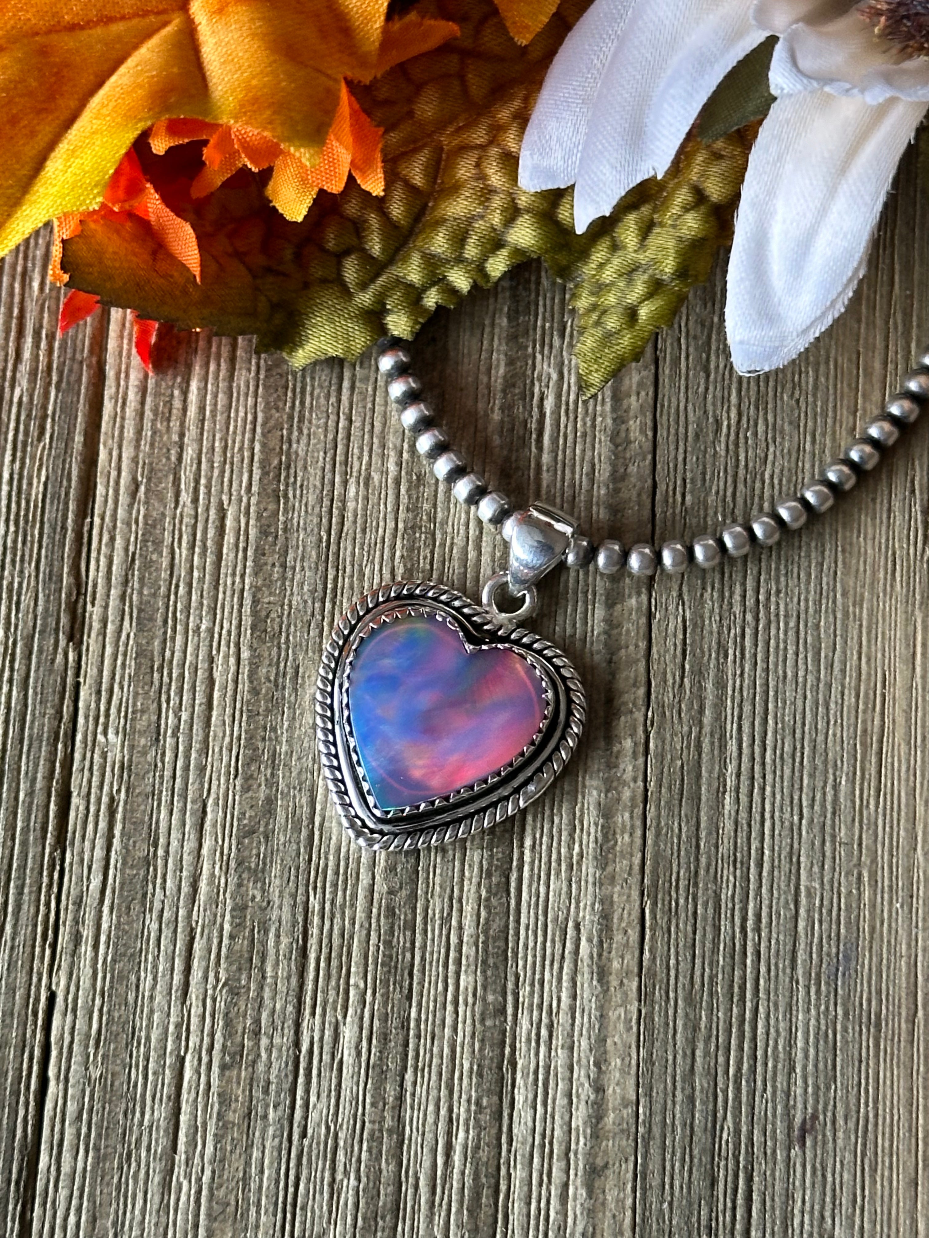 Southwest Handmade Opal & Sterling Silver Pendant