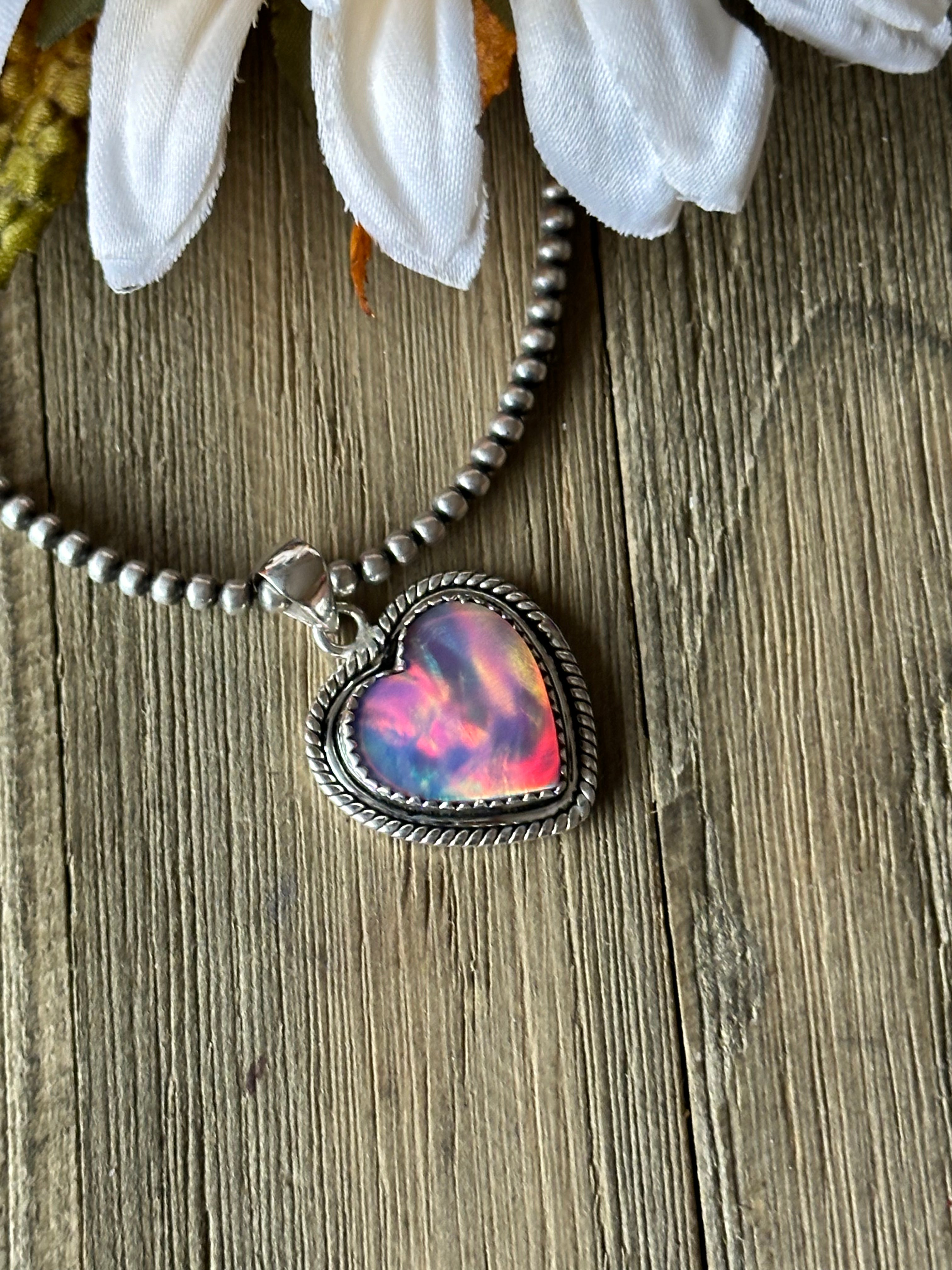 Southwest Handmade Opal & Sterling Silver Pendant