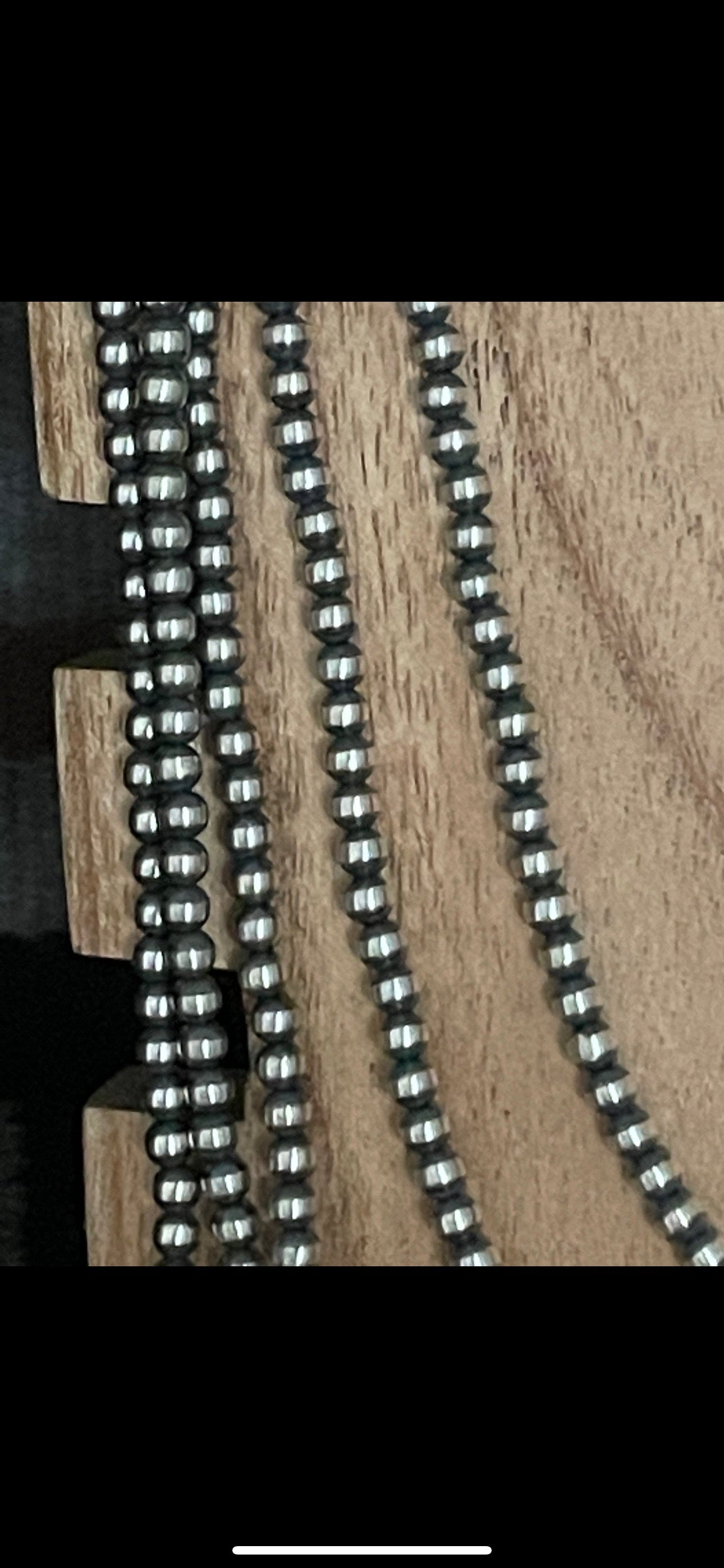 Navajo Sterling Silver 4 mm 20 inch Pearl Necklace