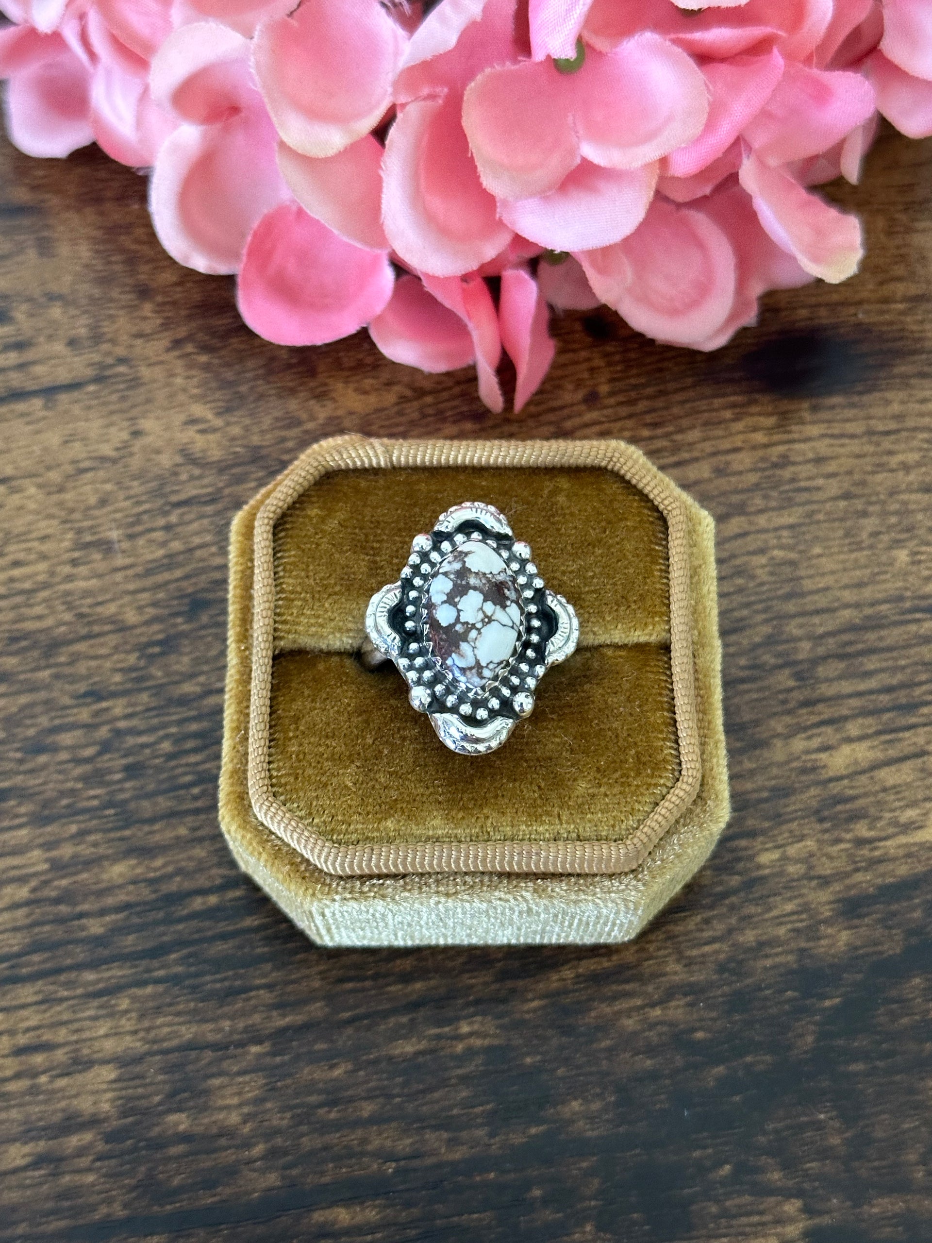 Southwest Handmade Wild Horse & Sterling Silver Ring Size 6.5