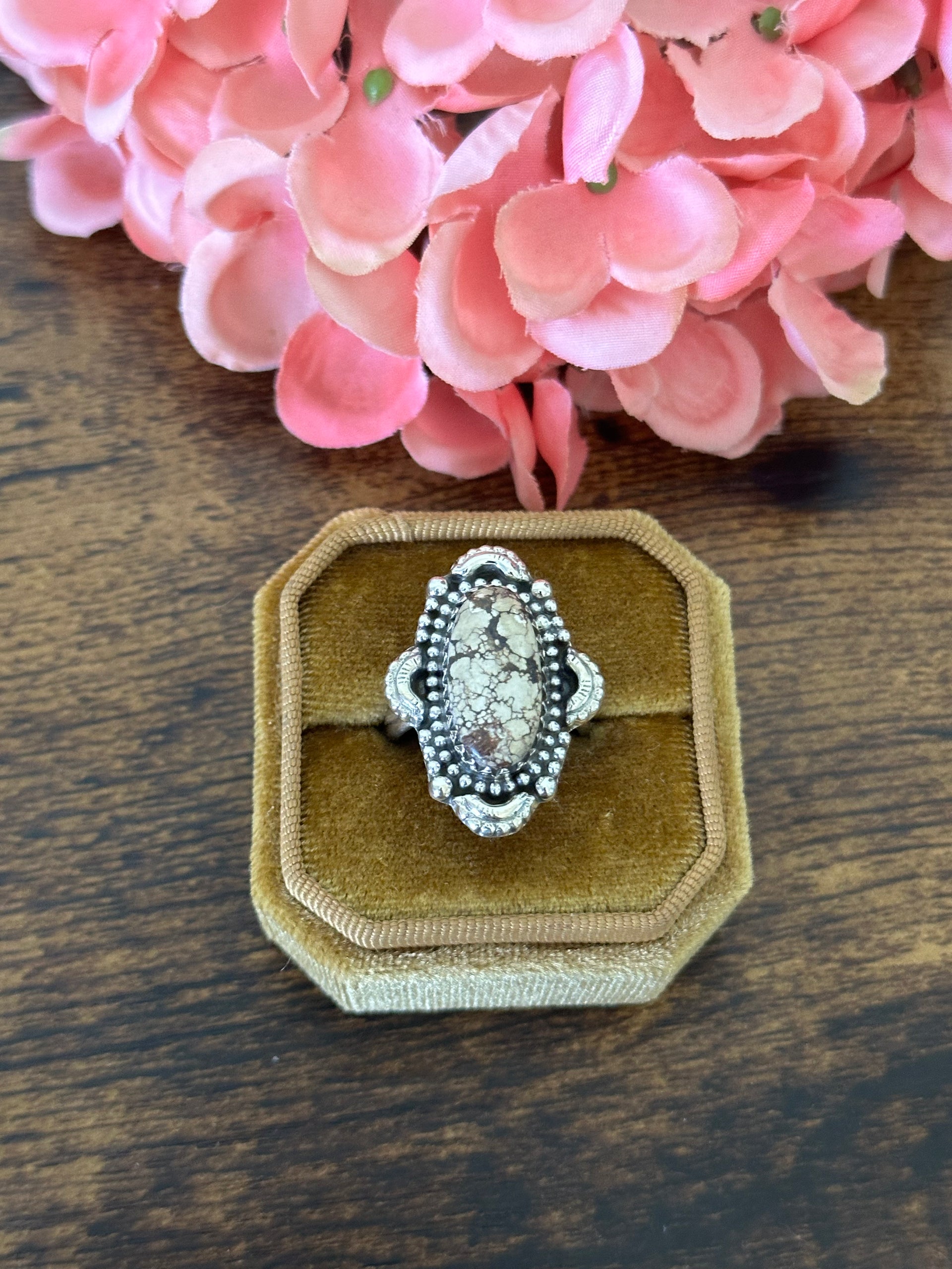 Southwest Handmade Wild Horse & Sterling Silver Ring Size 8