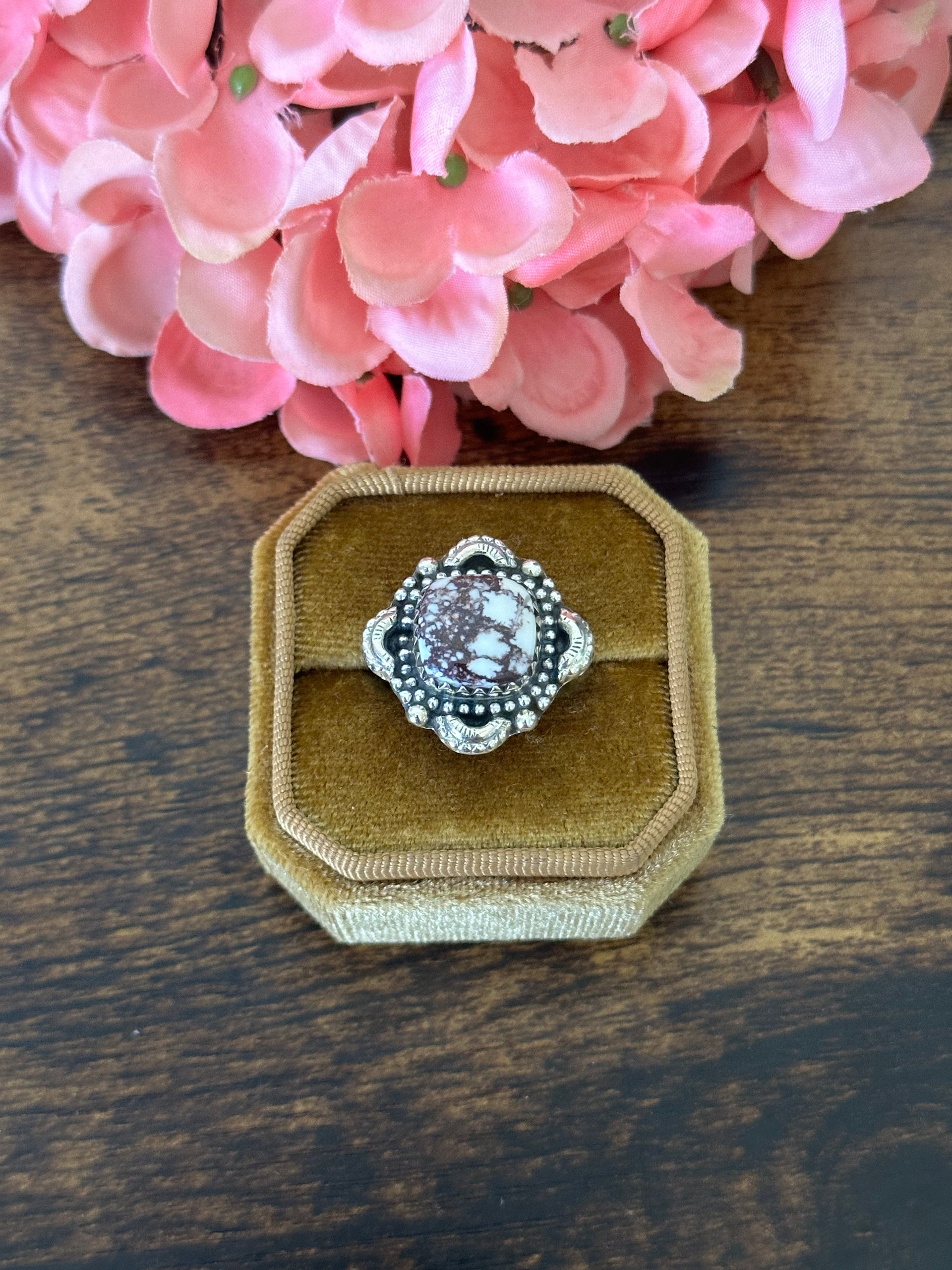 Southwest Handmade Wild Horse & Sterling Silver Ring Size 6.75