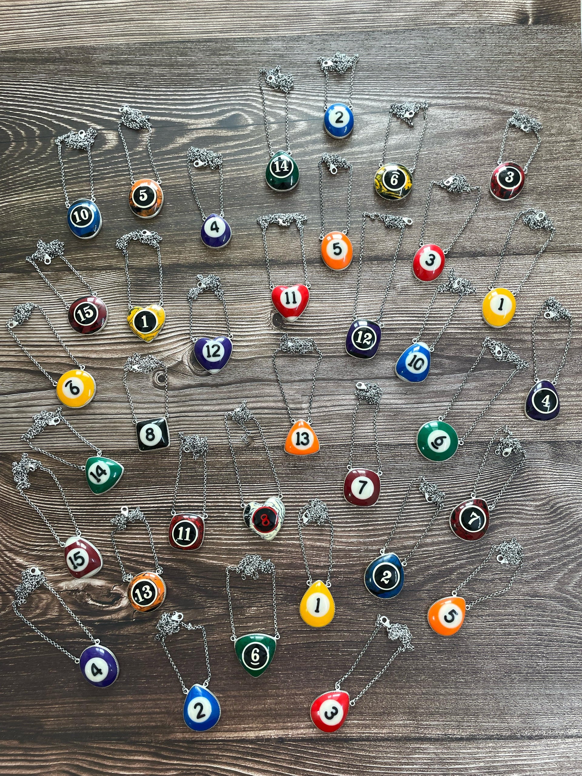 Southwest Made Pool Ball Sterling Silver Necklaces