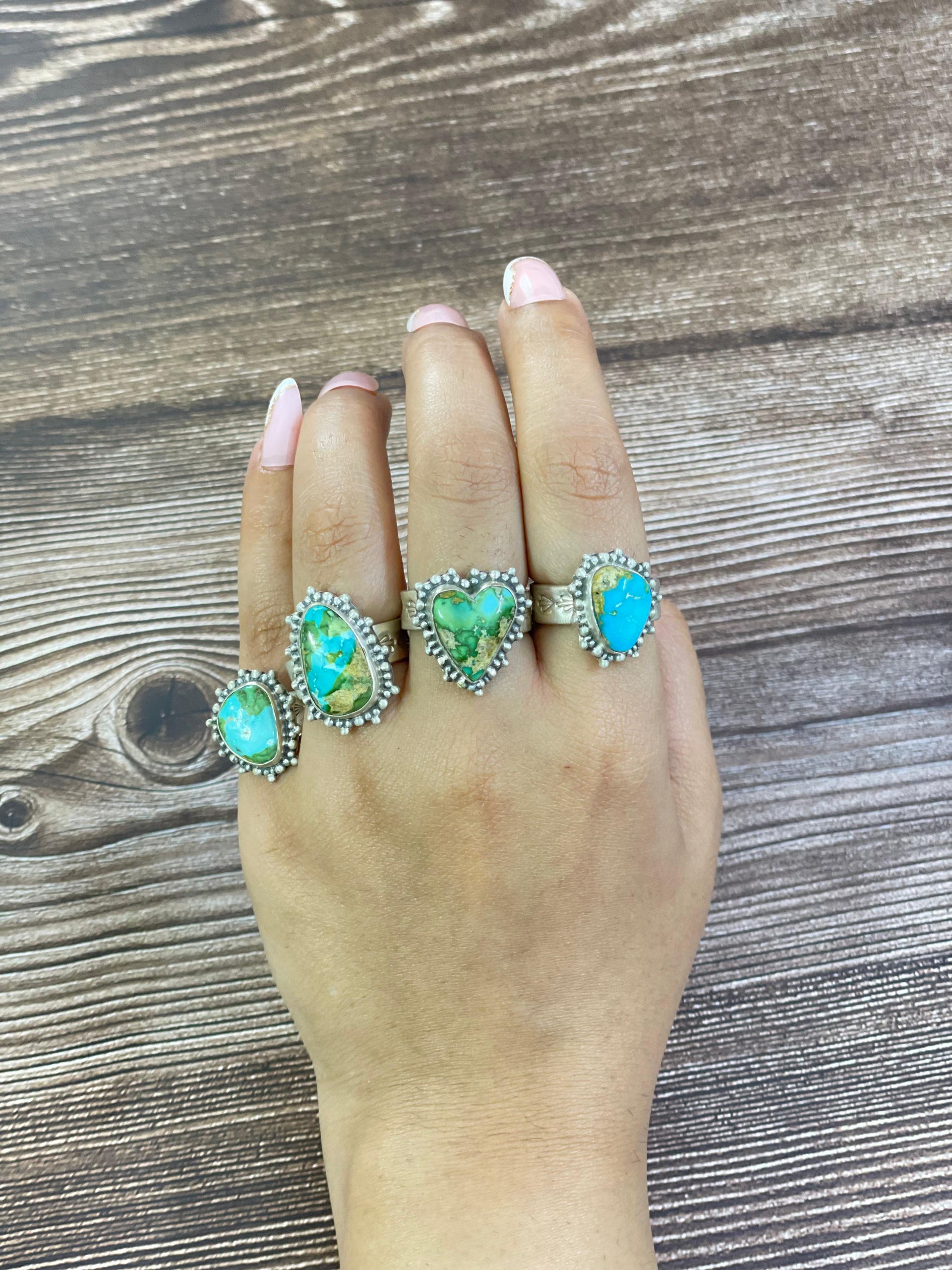 Southwest Made Sonoran Gold Turquoise & Sterling Silver Adjustable Ring