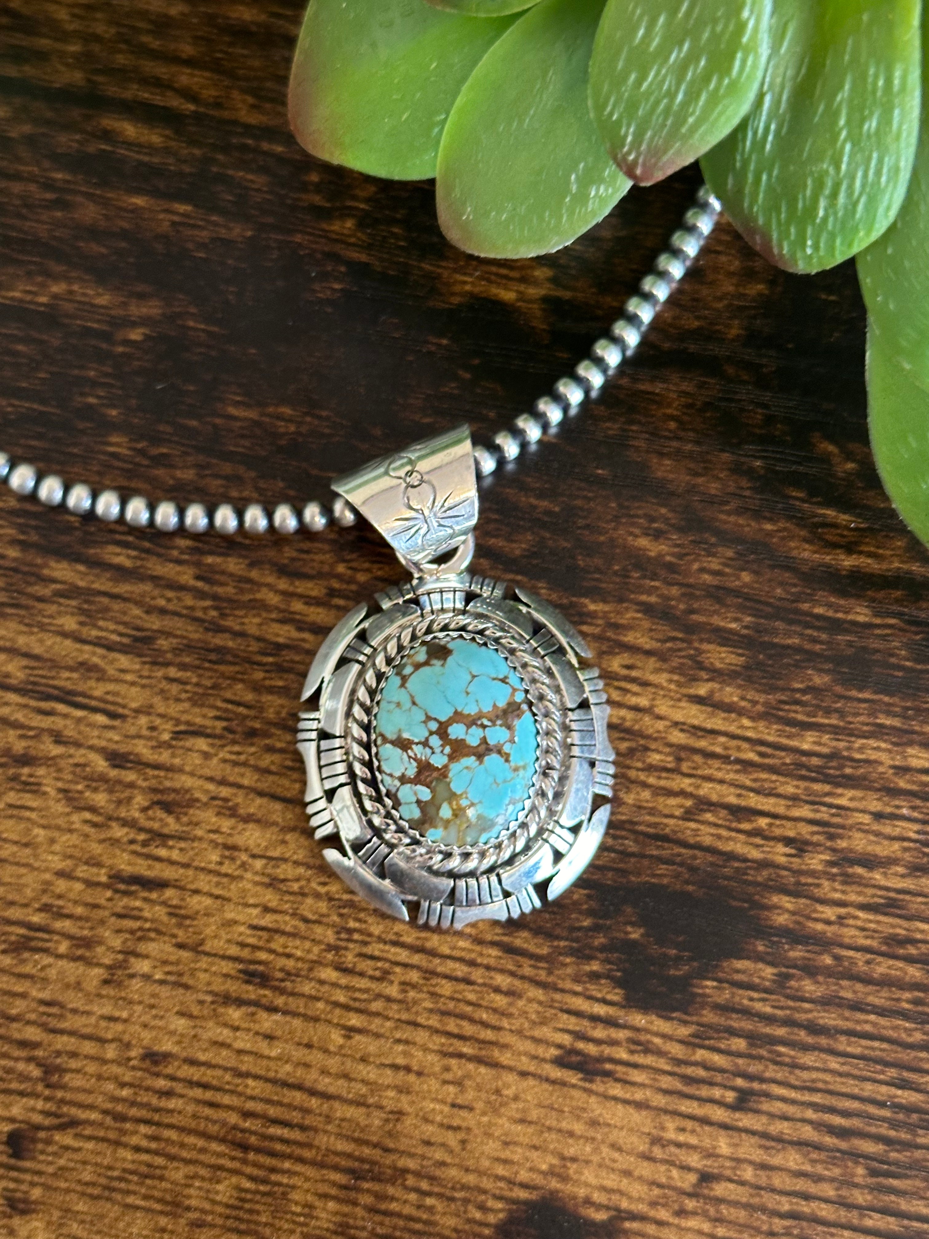 William Begay #8 Turquoise & Sterling Silver Pendant