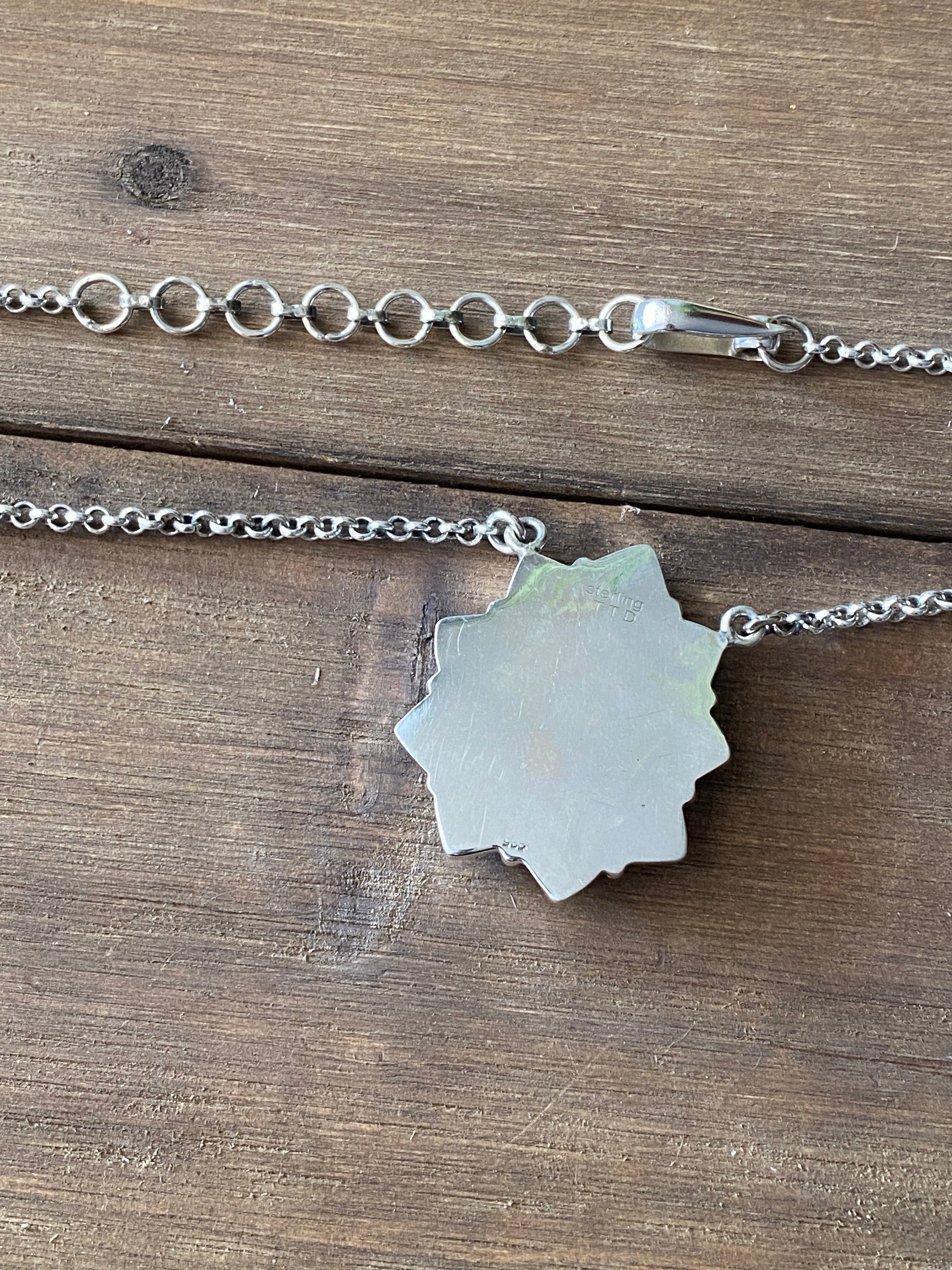 Southwest Handmade Multi Stone & Sterling Silver Cluster Necklace