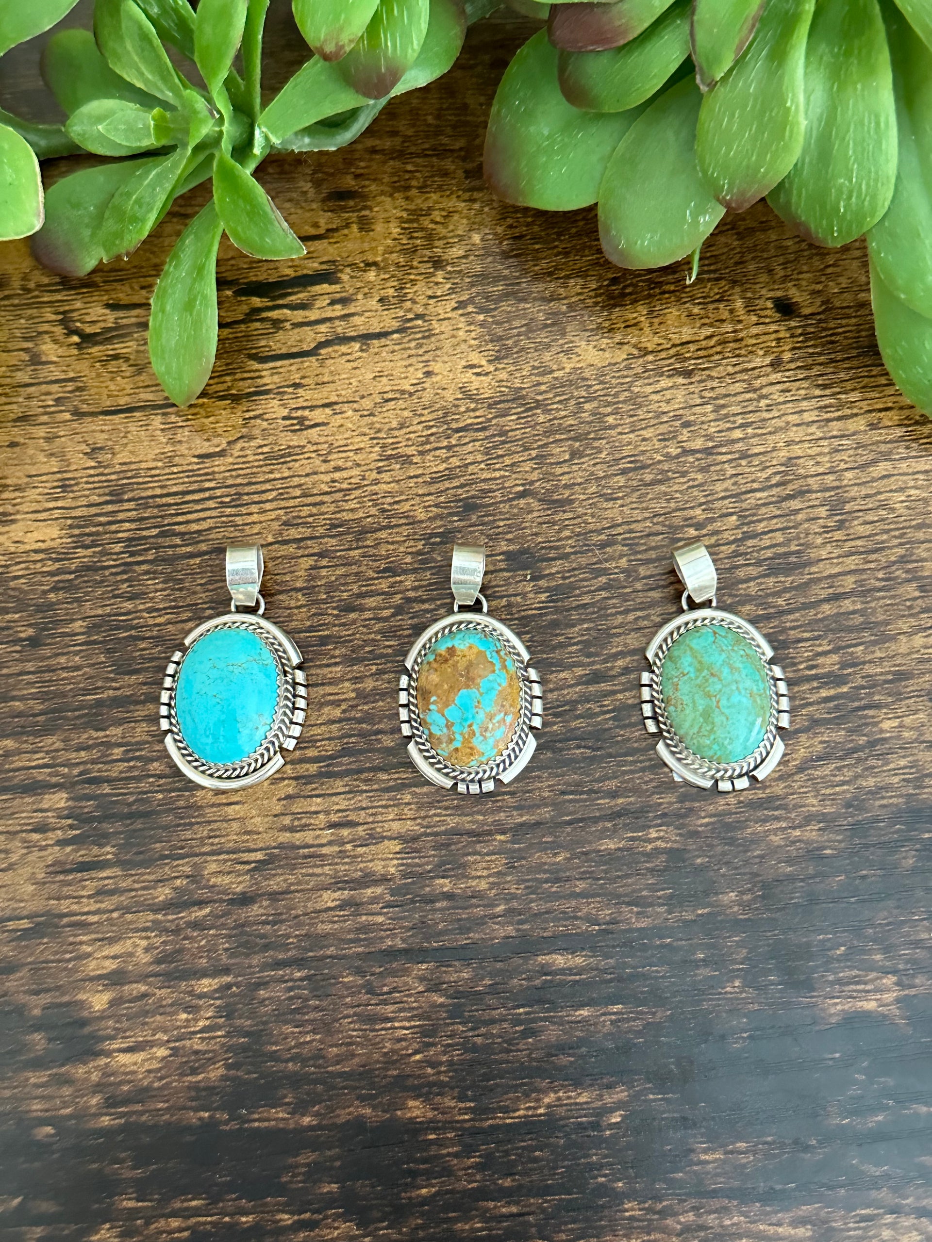 Freda Martinez Kingman Turquoise & Sterling Silver Pendant