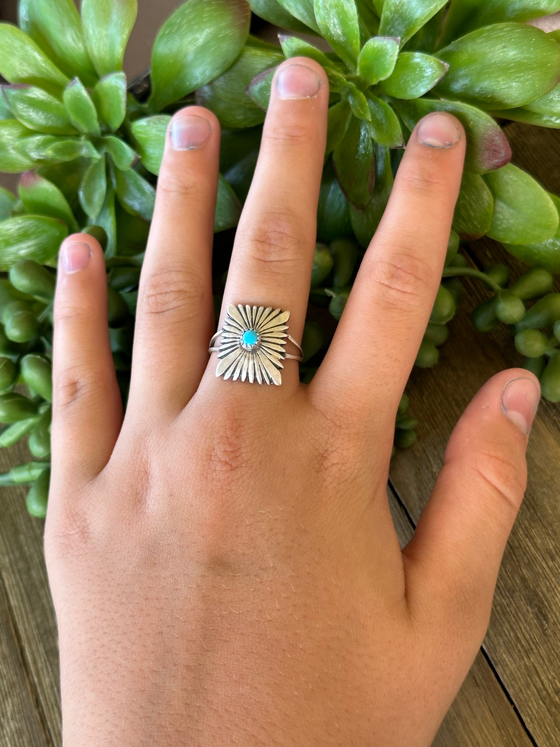 Navajo Made Turquoise & Sterling Silver Ring
