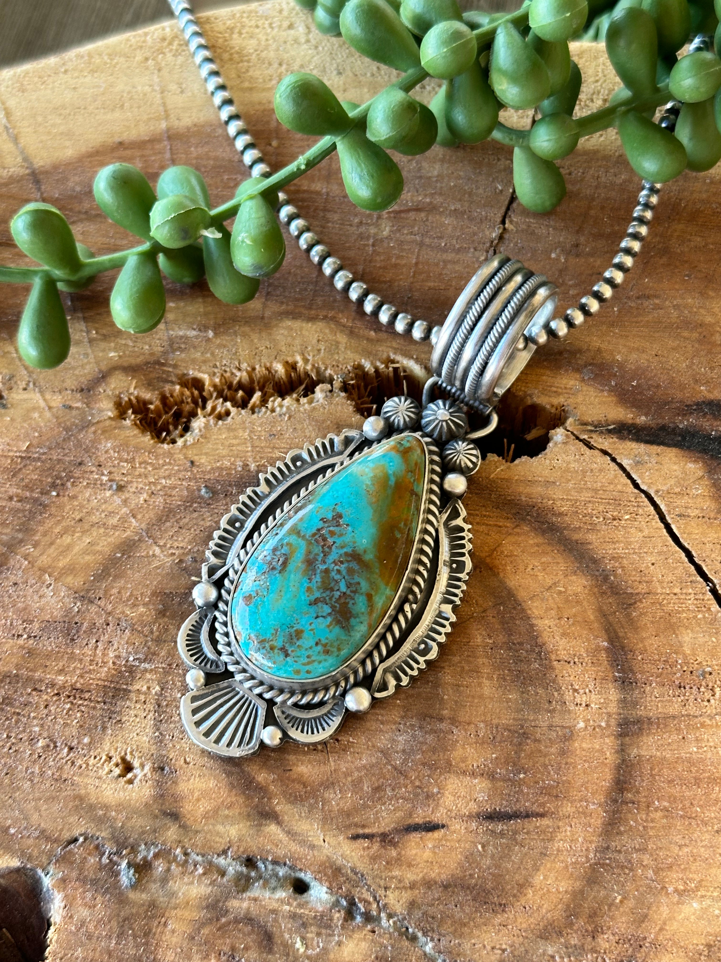 Mike Calladito Kingman Turquoise & Sterling Silver Pendant