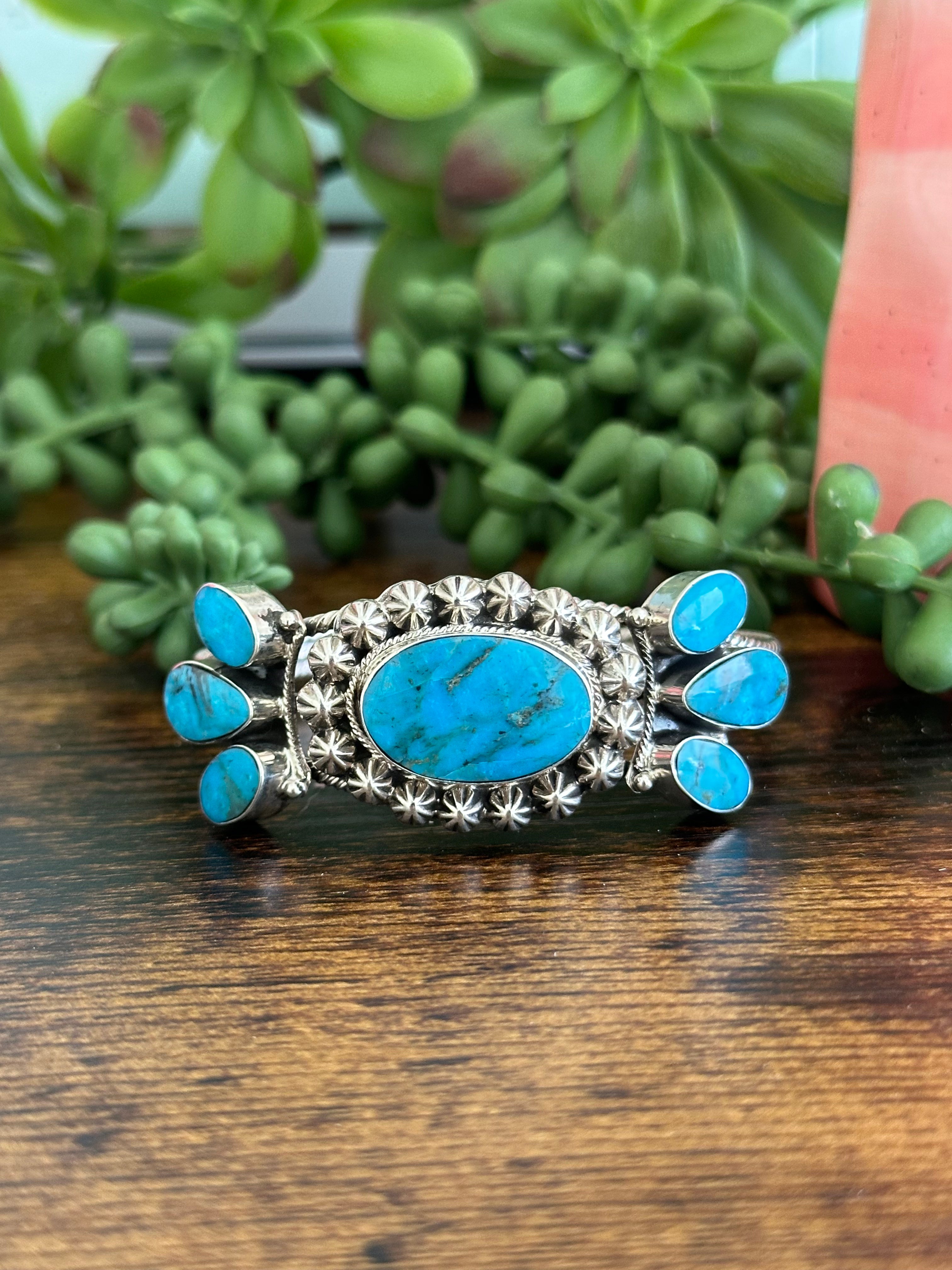 Raymond Yazzie Kingman Turquoise & Sterling Silver Cuff Bracelet