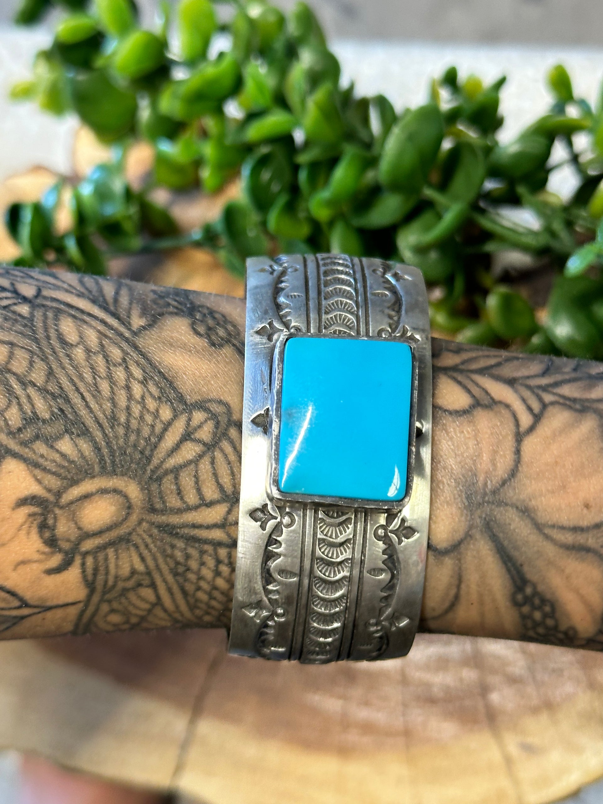 Leroy James Kingman Turquoise & Sterling Silver Cuff Bracelet