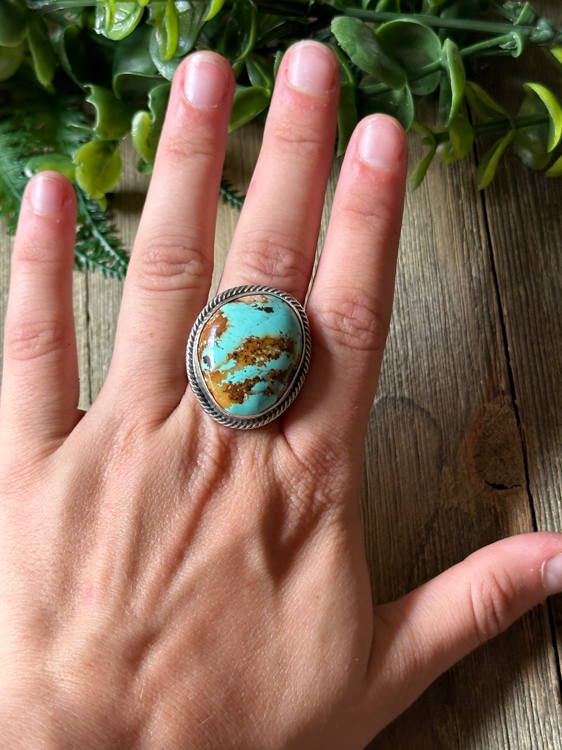 Alice McSlides Royston Turquosie & Sterling Silver Ring Size 9