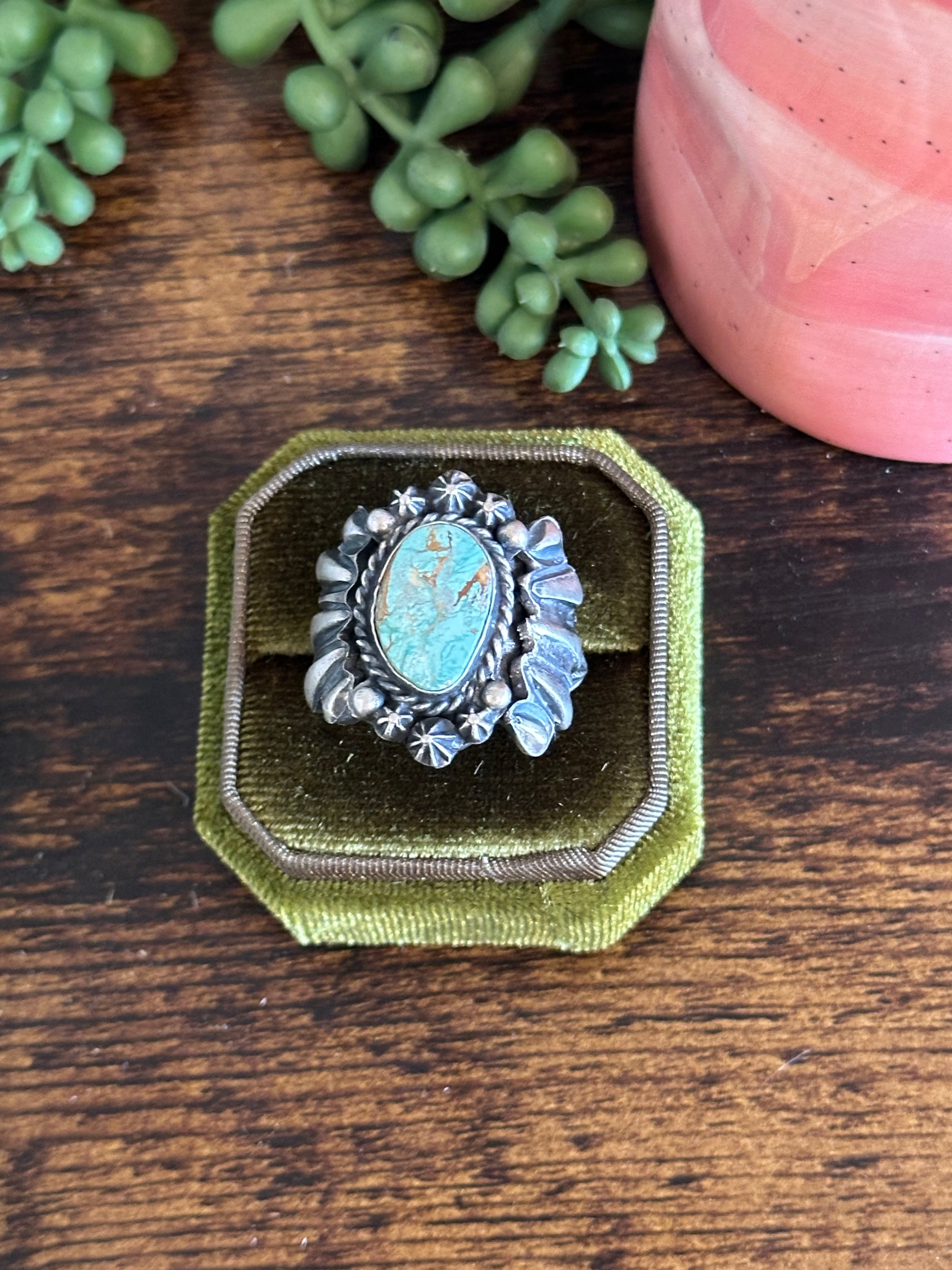 Shawn Cayatineto Royston Turquoise & Sterling Silver Ring Size 8.25