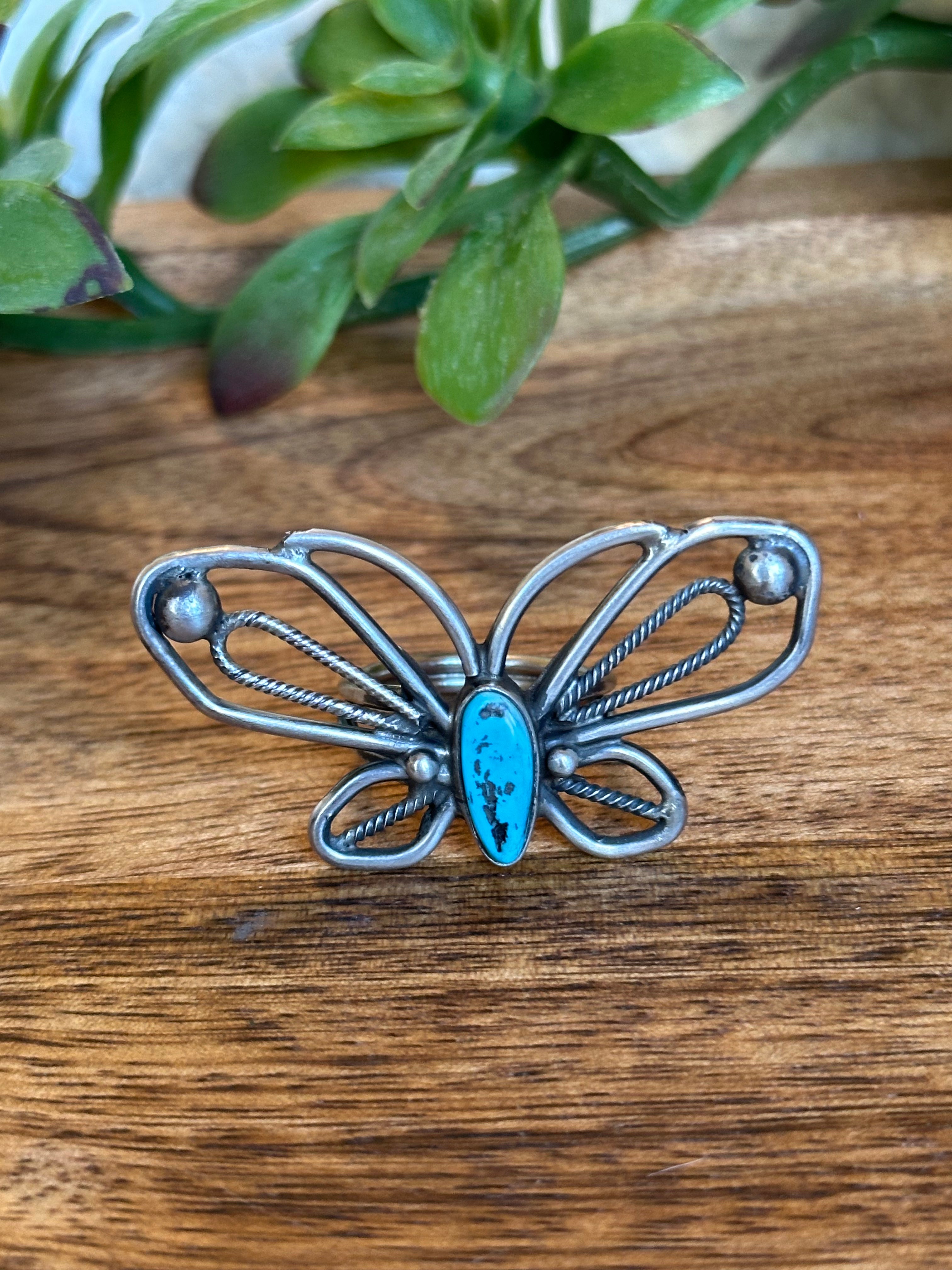 Betta Lee Turquoise & Sterling Silver Butterfly Ring