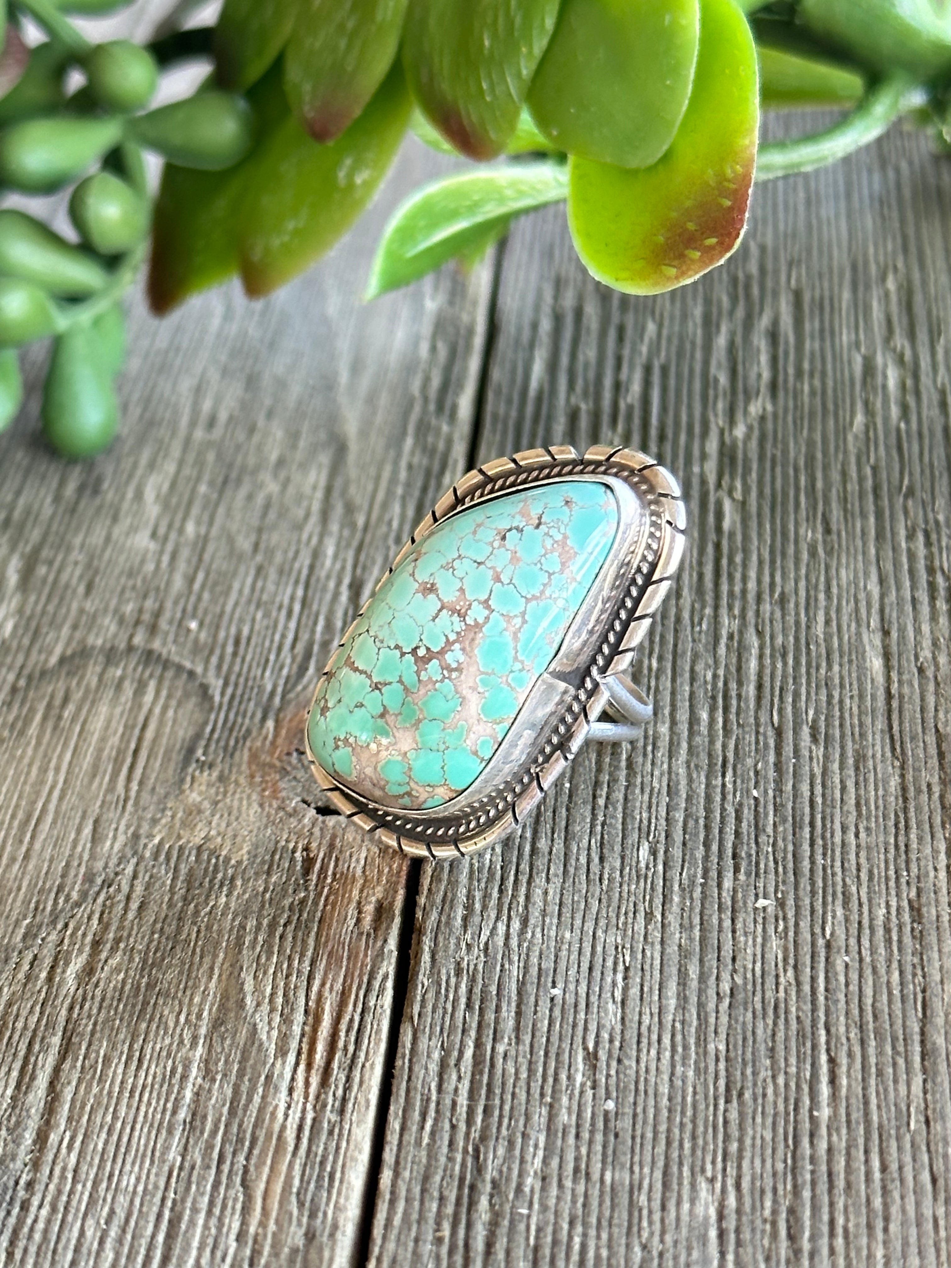 Peggy Skeets Royston Turquoise & Sterling Silver Ring Size 6.5