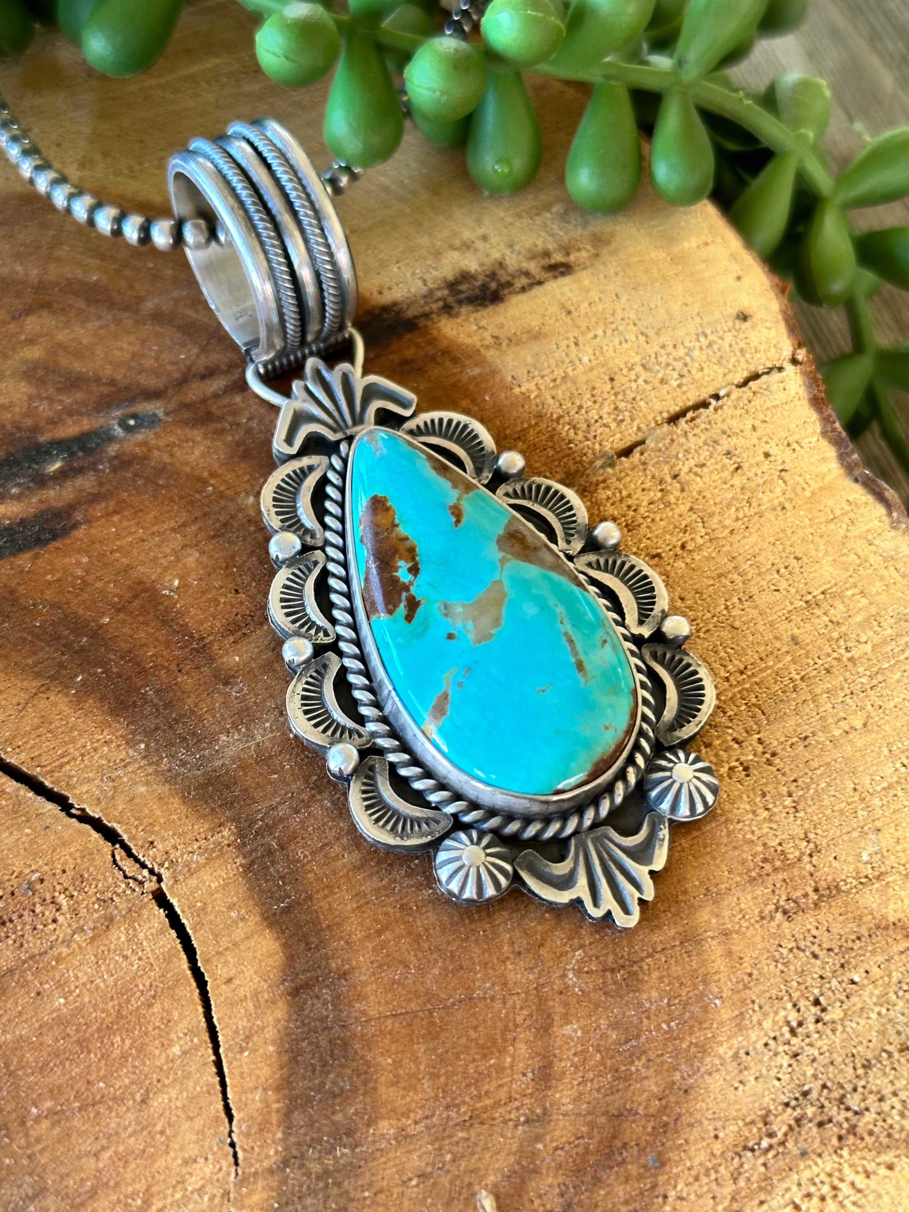 Mike Calladito Kingman Turquoise & Sterling Silver Pendant