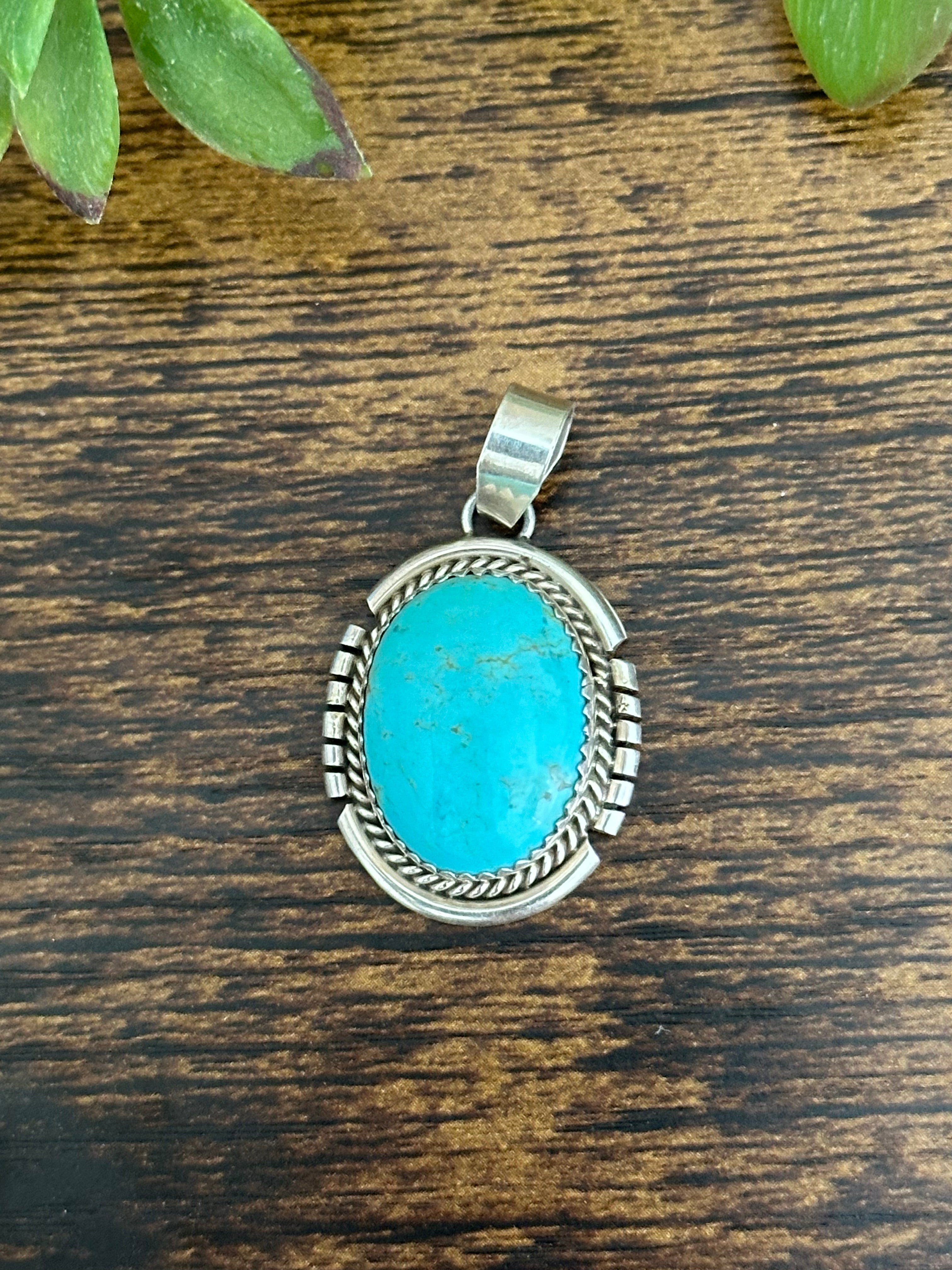 Freda Martinez Kingman Turquoise & Sterling Silver Pendant