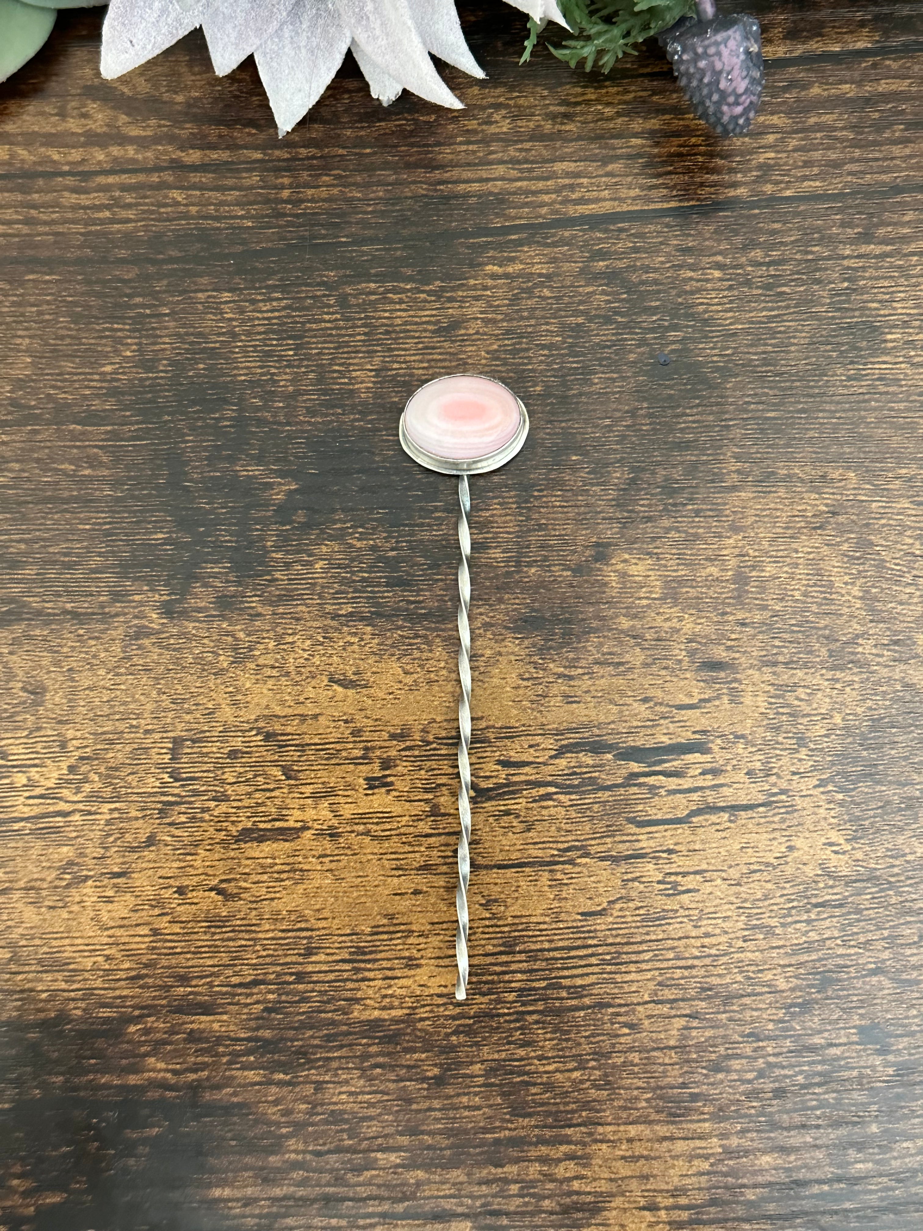 Sam Nez Pink Conch & Sterling Silver Hair Pin