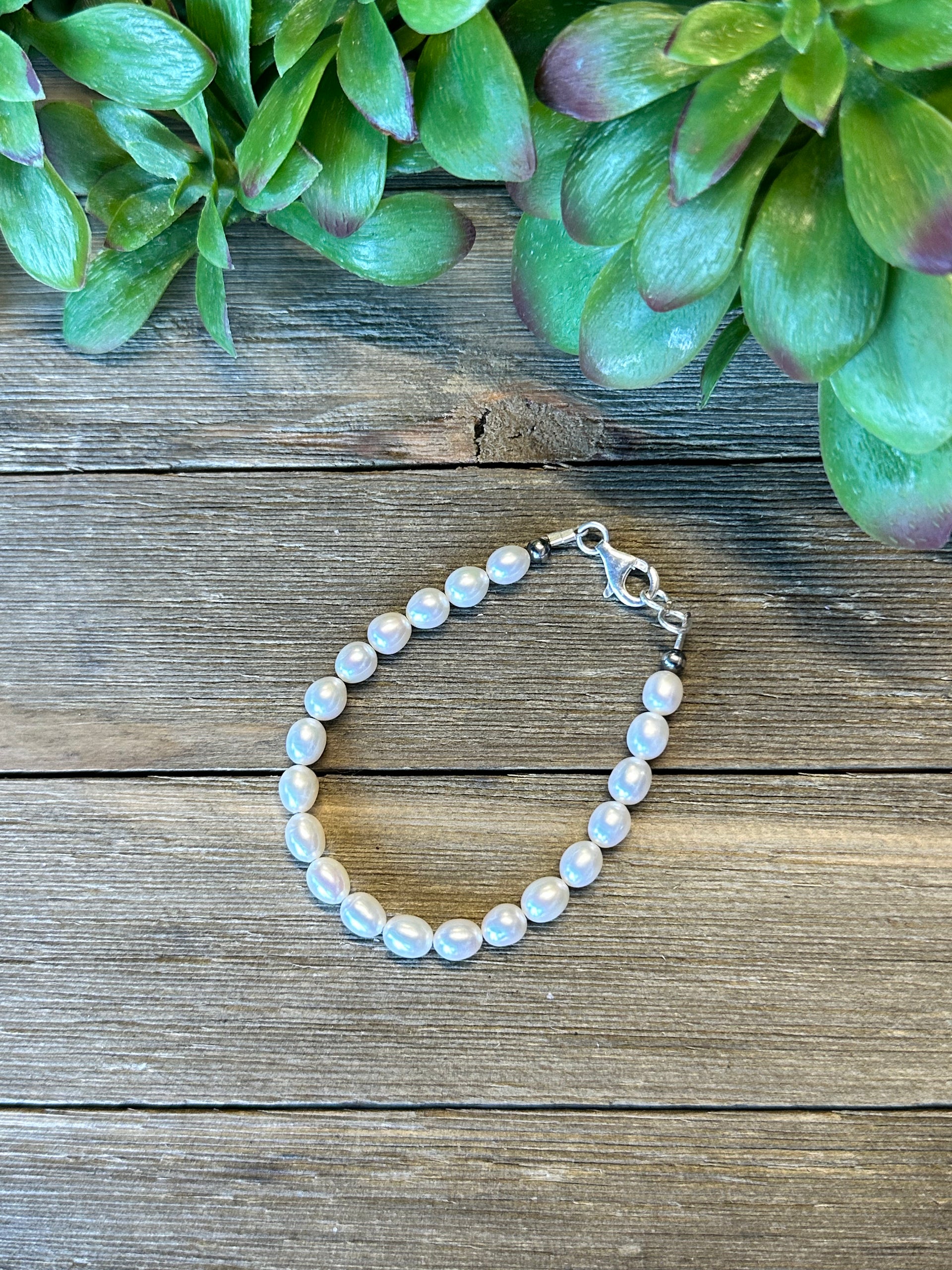 Navajo Strung Fresh Water Pearls & Sterling Silver Bracelet