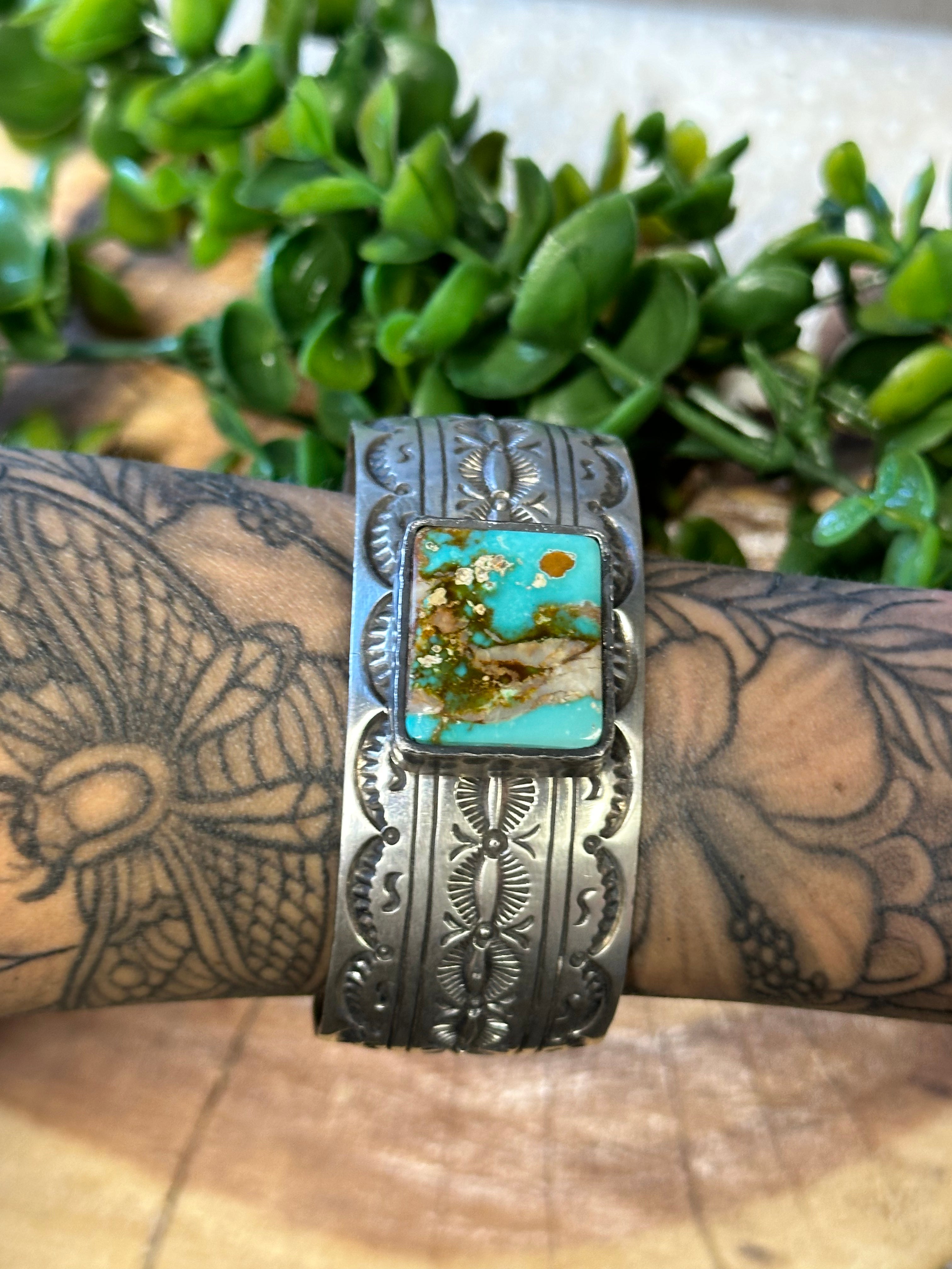 Leroy James Natural Royston Turquoise & Sterling Silver Cuff Bracelet