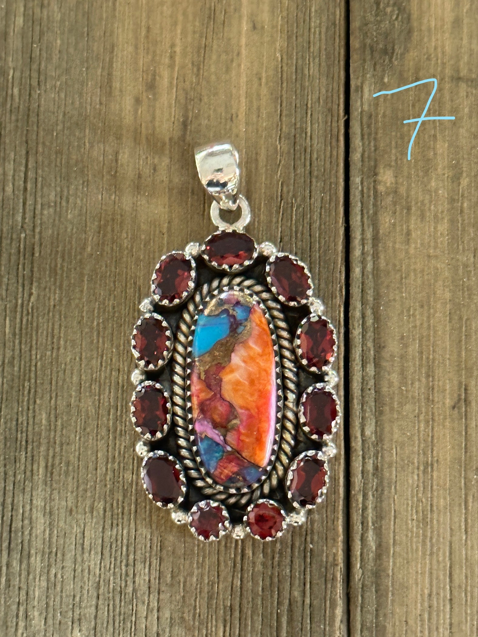 Southwest Made Multi Stone & Sterling Silver Pendant