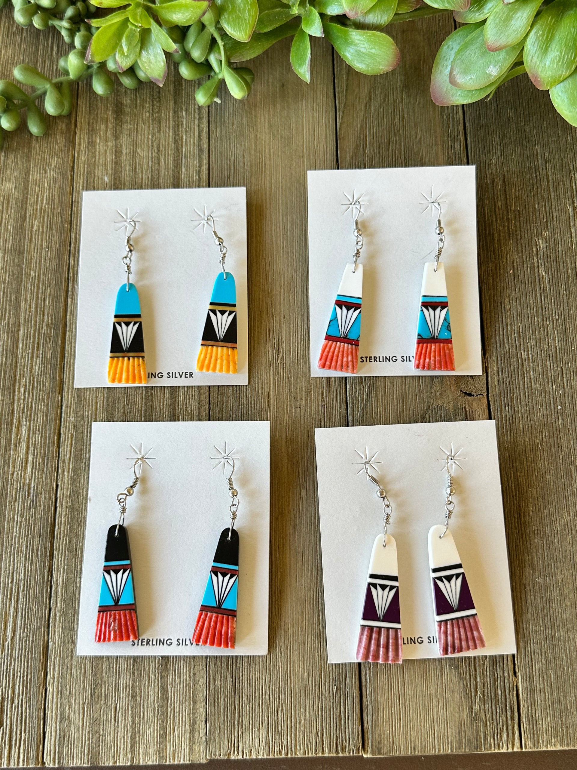 Terrs Velloceyo Multi Stone & Sterling Silver Dangle Earrings