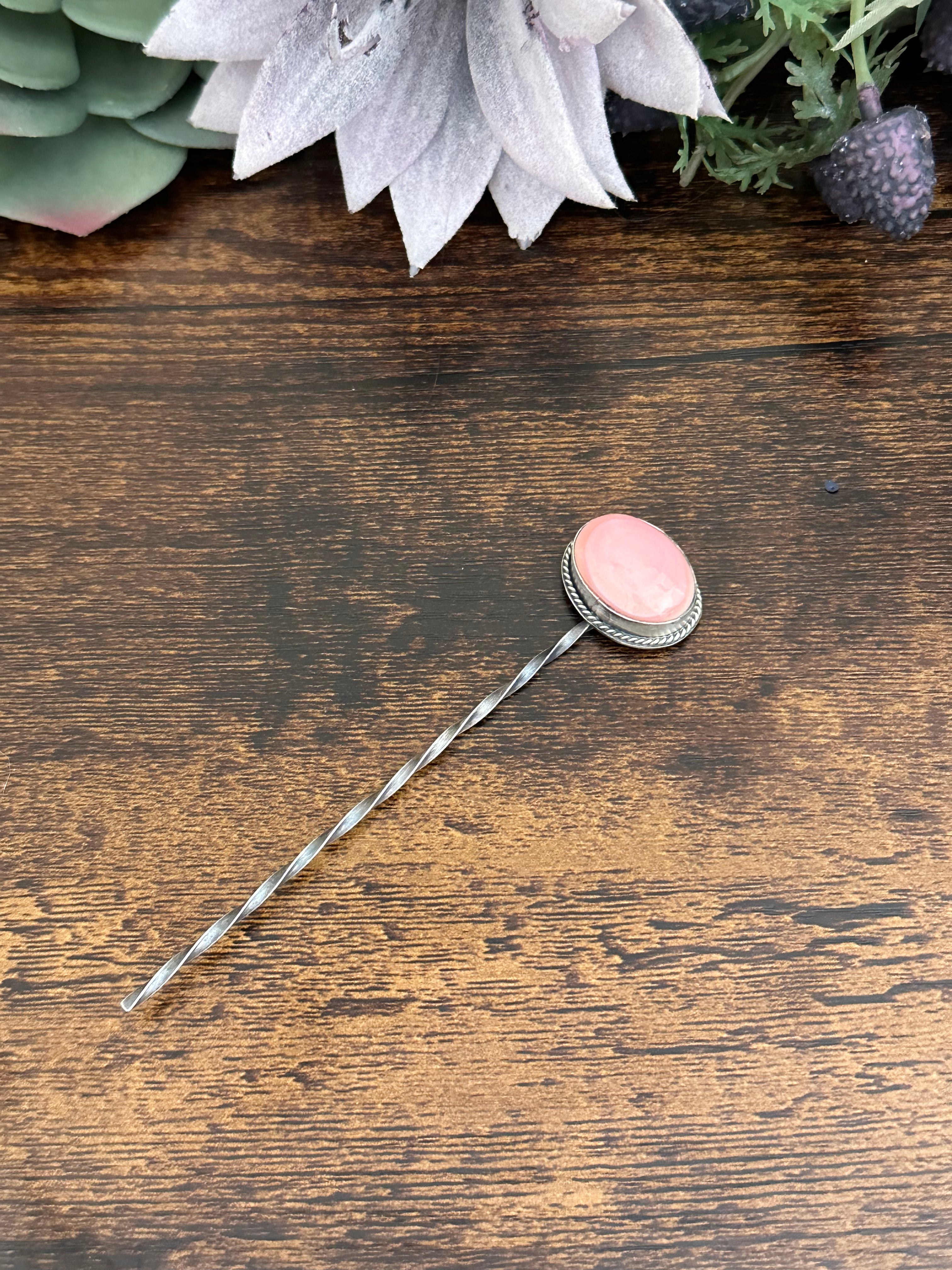 Sam Nez Pink Conch & Sterling Silver Hair Pin