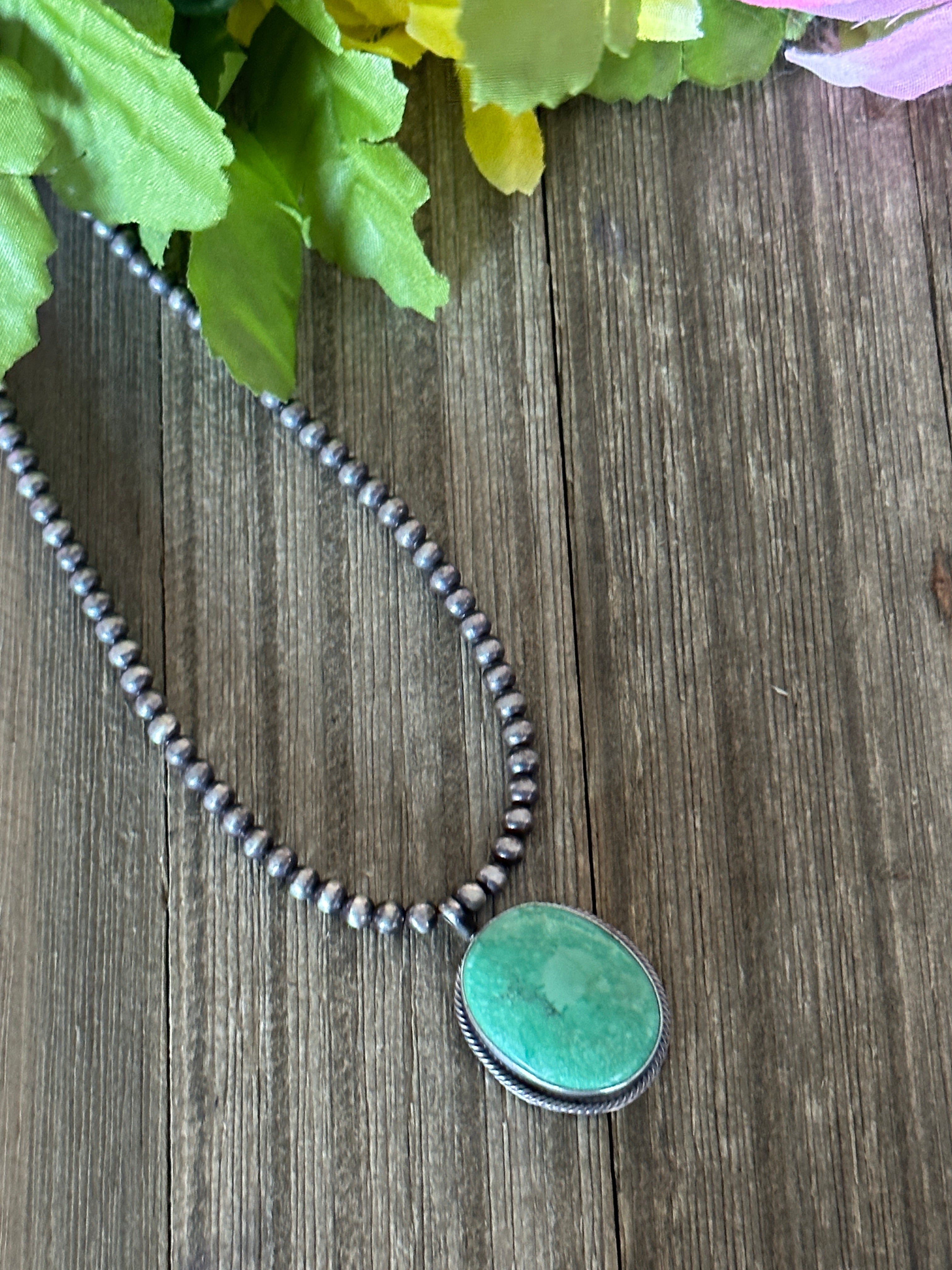 Tony Skeets Kingman Turquoise & Sterling Silver Necklace