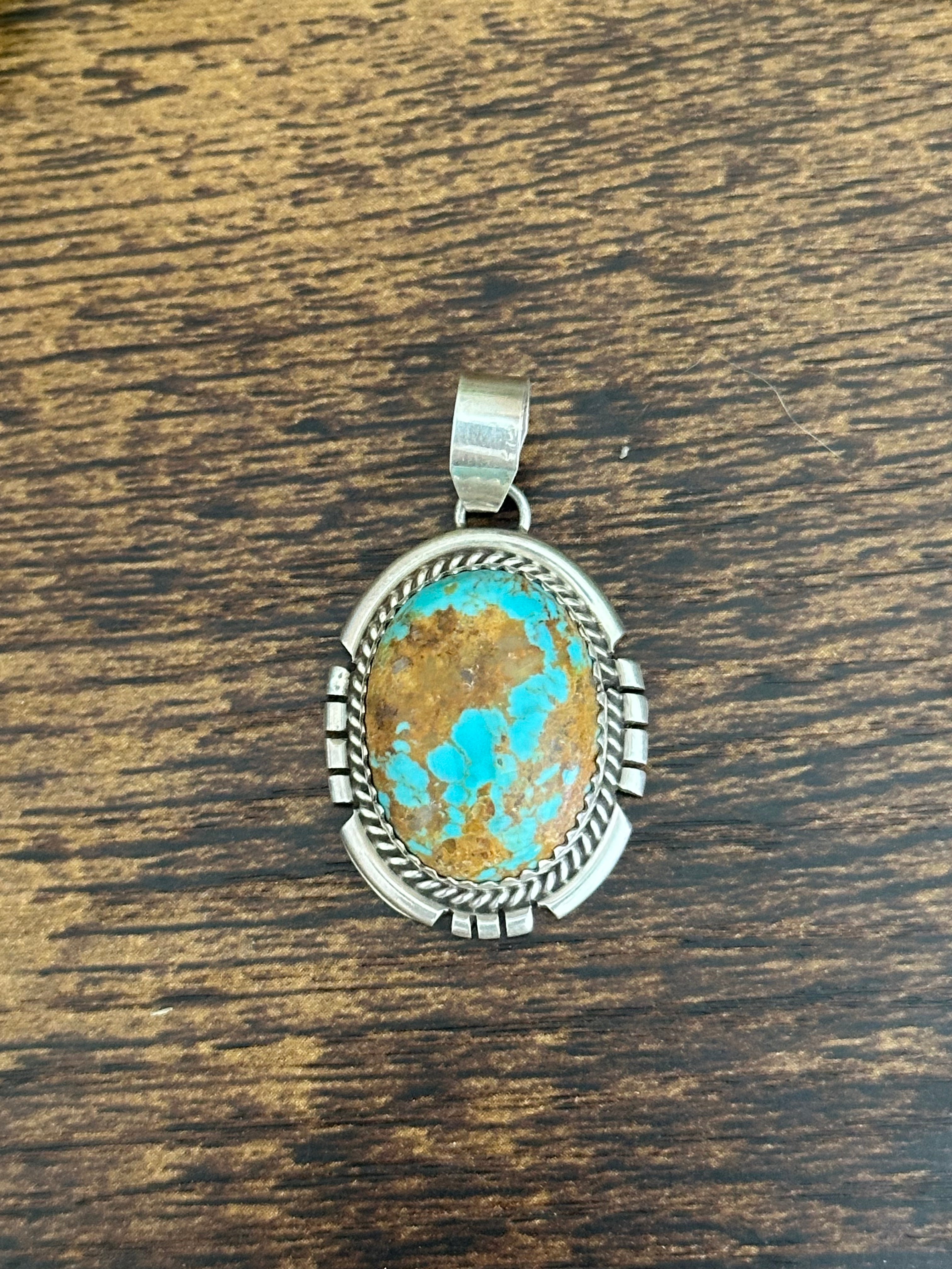 Freda Martinez Kingman Turquoise & Sterling Silver Pendant