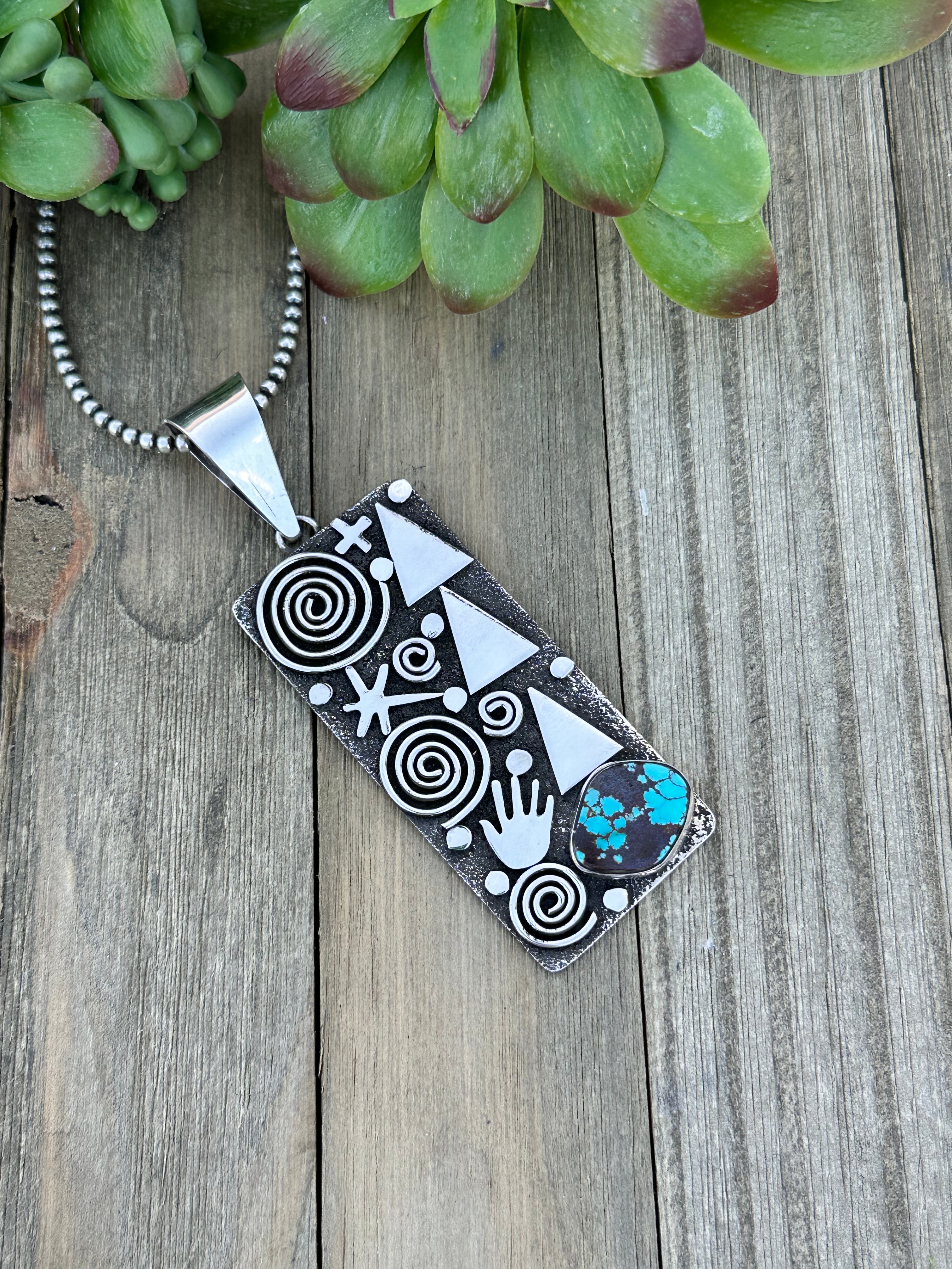 Alex Sanchez Natural Royston Turquoise & Sterling Silver Pendant