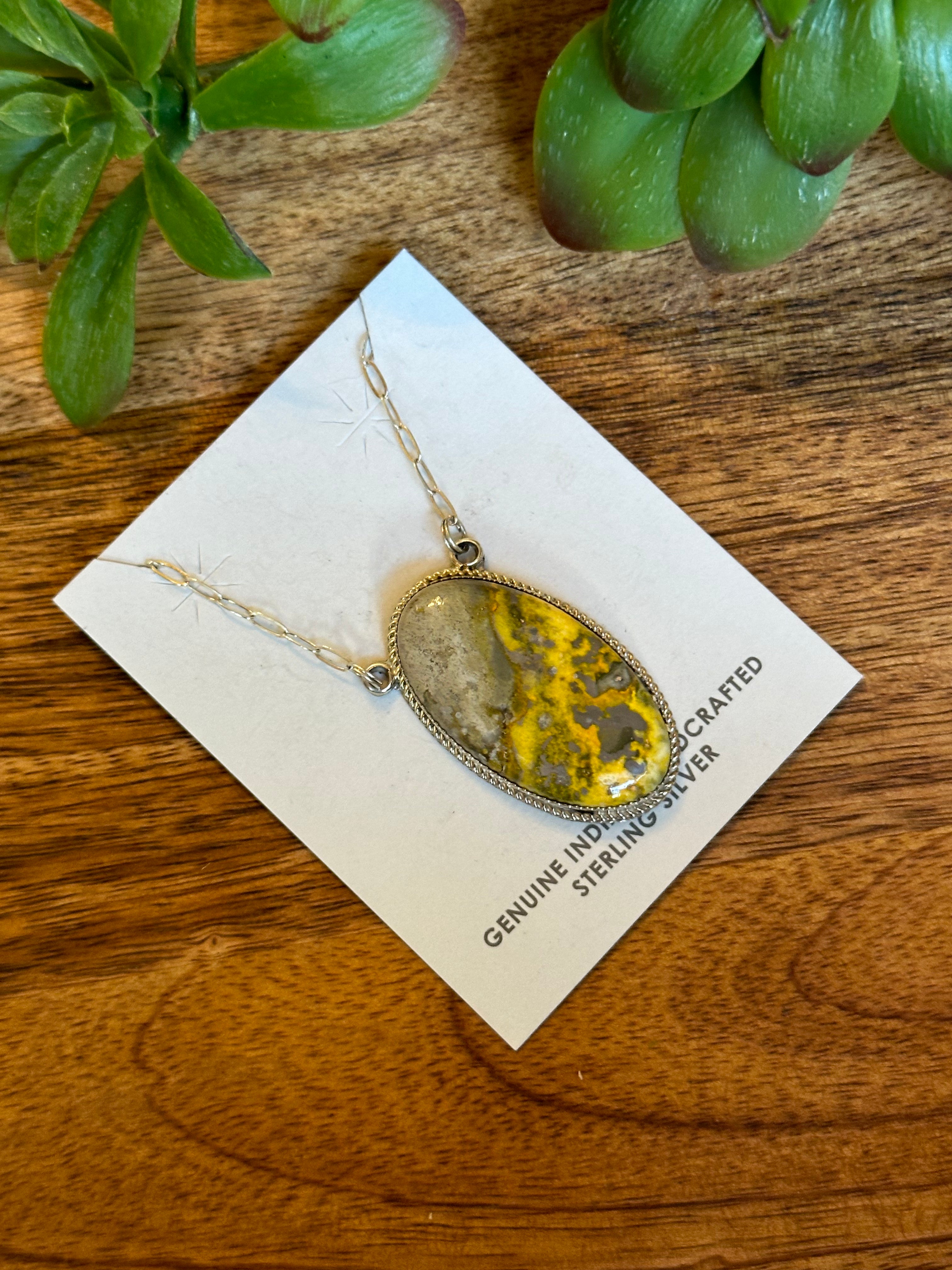 Reda Galvan Bumblebee Jasper & Sterling Silver Necklace